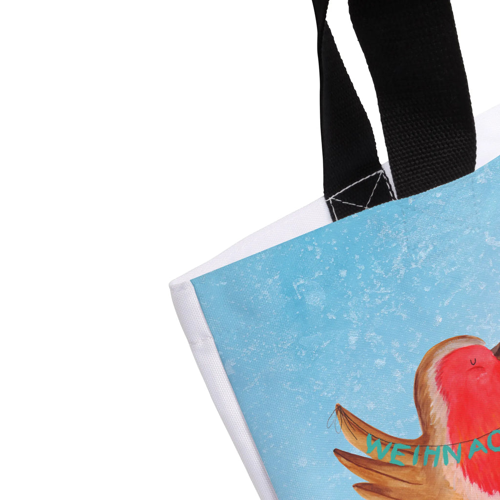 Shopper Rotkehlchen Weihnachten Stofftasche, Schultertasche, Schulbeutel, Schultasche, Tüte, Einkaufsbeutel, Ausflug, XL, Shopper, Beutel, Freizeittasche, XXL Tasche, Tragebeutel, Einkaufstasche, Alltagstasche, Strandtasche, Weihnachten, Advent, Winter, Heiligabend, Nikolaus, Wintermotiv, Weihnachtsdeko, Weihnachtsmotiv, Frohe Weihnachten, Weihnachtsgruß, Xmas, Vogel