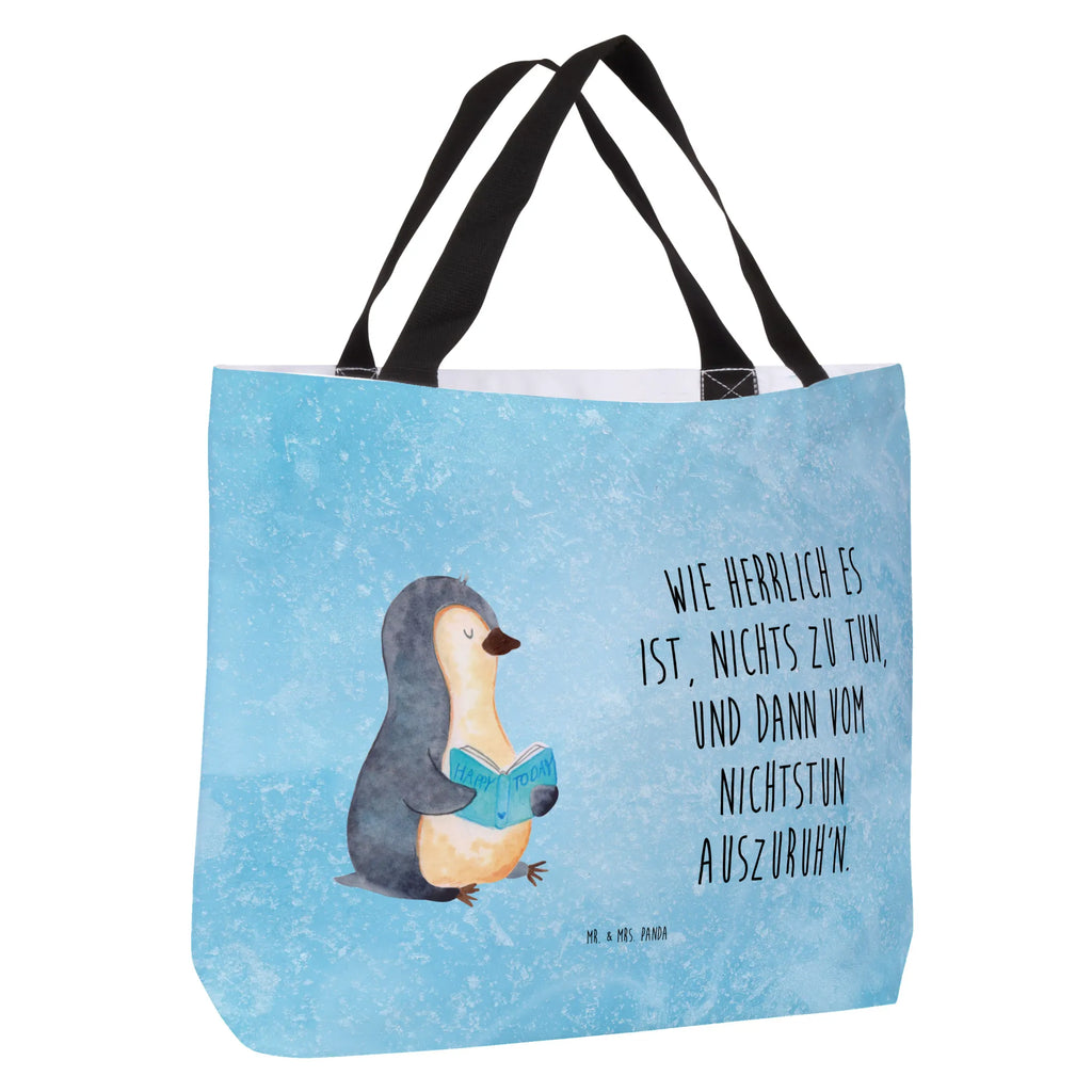Shopper Pinguin Buch Strandtasche, Schulbeutel, Schultertasche, Stofftasche, Alltagstasche, XXL Tasche, Freizeittasche, Ausflug, Tüte, Schultasche, Beutel, Shopper, Tragebeutel, Einkaufsbeutel, XL, Einkaufstasche, Pinguin, Faulenzen, Ferien, Urlaub, Pinguine, Lesen, Buch, Bücherwurm, Nichtstun, Freizeit