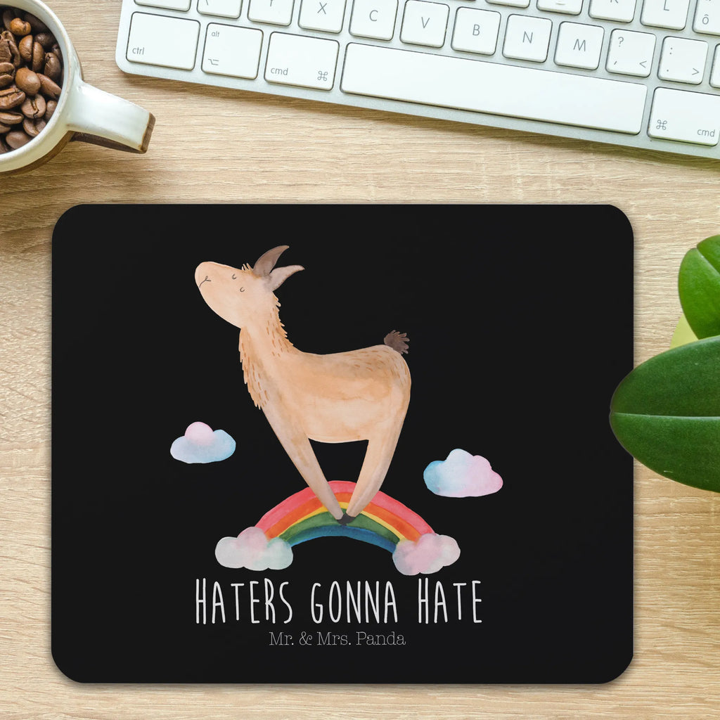 Mouse mat lama rainbow Pad, Motif, Student, Study, Print, fun, Gift, Office, Mouse, PC, mousepad, Work, Mouse Pad, saying, Llama, llama, alpaca, trendy animal, Haters, Haters gonna hate, Rainbow, Cloud country, Outsider, School, Lamas, Abi, Hobby, Self-employed, Lama, Freedom