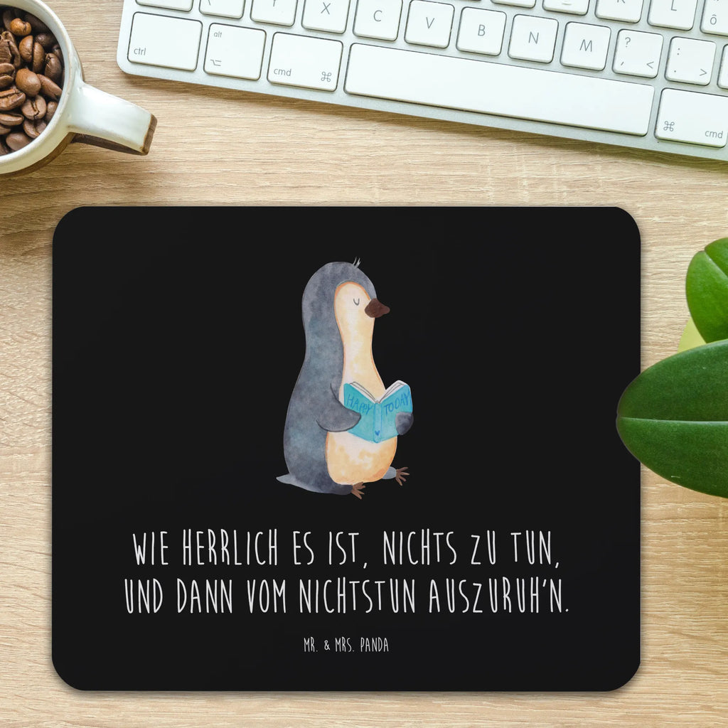 Mouse mat Penguin A book Motif, mousepad, Office, fun, Study, Mouse, Work, Print, Pad, PC, Student, Mouse Pad, saying, Gift, Penguin, North Pole, Winter, Penguins, bookworm, leisure, vacation, reading, penguins, doing nothing, lazing around, holidays, book