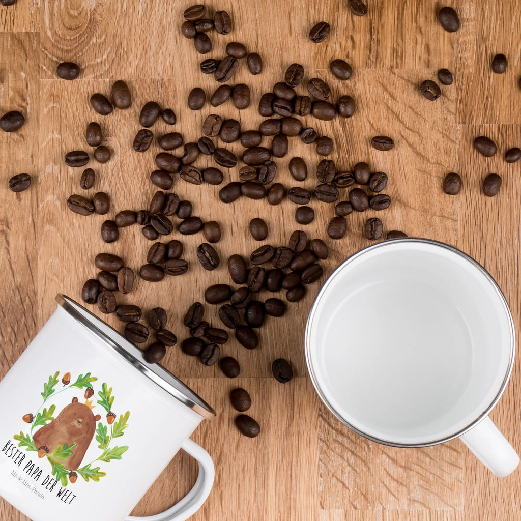 Kempingowy kubek emaliowany Niedźwiedź król metallbecher, Reisebecher, Pott, Becher, Trinkbecher, emaillebecher, Teebecher, wanderbecher, Blechtasse, reisetasse, blechbecher, Emailletasse, Campingbecher, wandertasse, Kaffeetasse, Kaffeebecher, Emaille Tasse, Teetasse, Tasse, Metalltasse, Emaille Becher, becher emaille, Campingtasse, Tasse Emaille, Teddy, Teddybär, Bär, Vater, Bester Vater, Daddy, Vatertag, Dad, Papa Bär, Papa, Bester Papa, Papi, Weltbester Papa