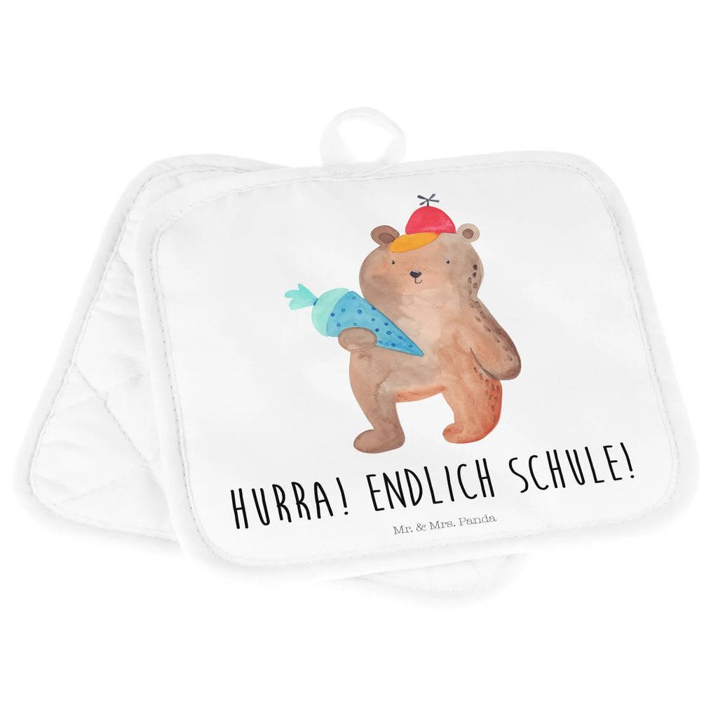 2-elementowy zestaw podkładek pod garnki Niedźwiedź Torebka szkolna Topflappen lustig, Topflappenset, Topflappen Set, Topfhandschuhe, Ofenhandschuh, Topflappen mit Spruch, Topfhandschuh, Topfuntersetzer, Topflappen 2er Set, Topflappen, Ofenhandschuhe, Schöne Topflappen, Bär, Teddy, Teddybär, Erster Schultag Geschenk, Schulanfang, Einschulung Geschenk, Grundschule, Schulbeginn, Bär Motiv, Schule Geschenk, Schultüte