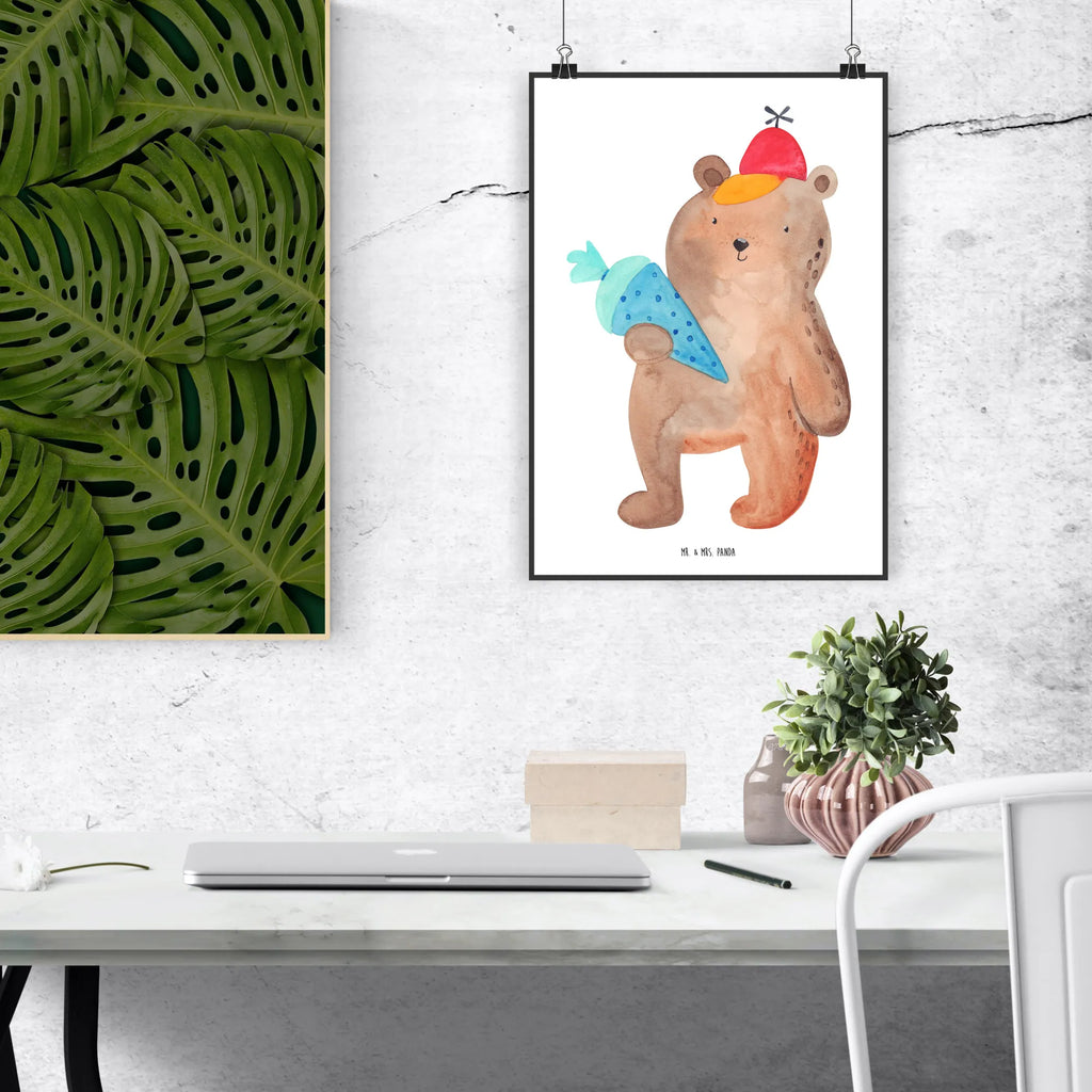 Plakat Niedźwiedź Torebka szkolna Bild für Wand, wanddruck, drucke, Mr. & Mrs. Panda Poster, Designposter, wanddeko, wandkunst, Plakat, Deko Bild, grafikposter, Kunstdruck, Wanddekoration, Posterdruck, kunstdruck poster, Wandbild, Wanddeko Bild, Bild, Wandposter, kunstposter, kunst für die wand, Poster, Wandschmuck, Teddybär, Bär, Teddy, Grundschule, Schulbeginn, Einschulung Geschenk, Schule Geschenk, Bär Motiv, Schultüte, Schulanfang, Erster Schultag Geschenk