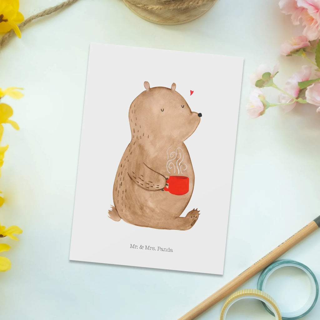 Postcard bear Coffee einzelkarte, Designkarte, Motivkarte, Ansichtskarte, Kunstkarten, Ansichtskarten, Grußkarte, Postkarte, Fotokarte, kunstkarte, Postkarten, spruchkarte, bildkarte, Teddy, Teddybär, Bär, Kaffee, Bären, Welt Retten, Welt Erobern, Morgenroutine, Coffee, Guten Morgen, Motivation