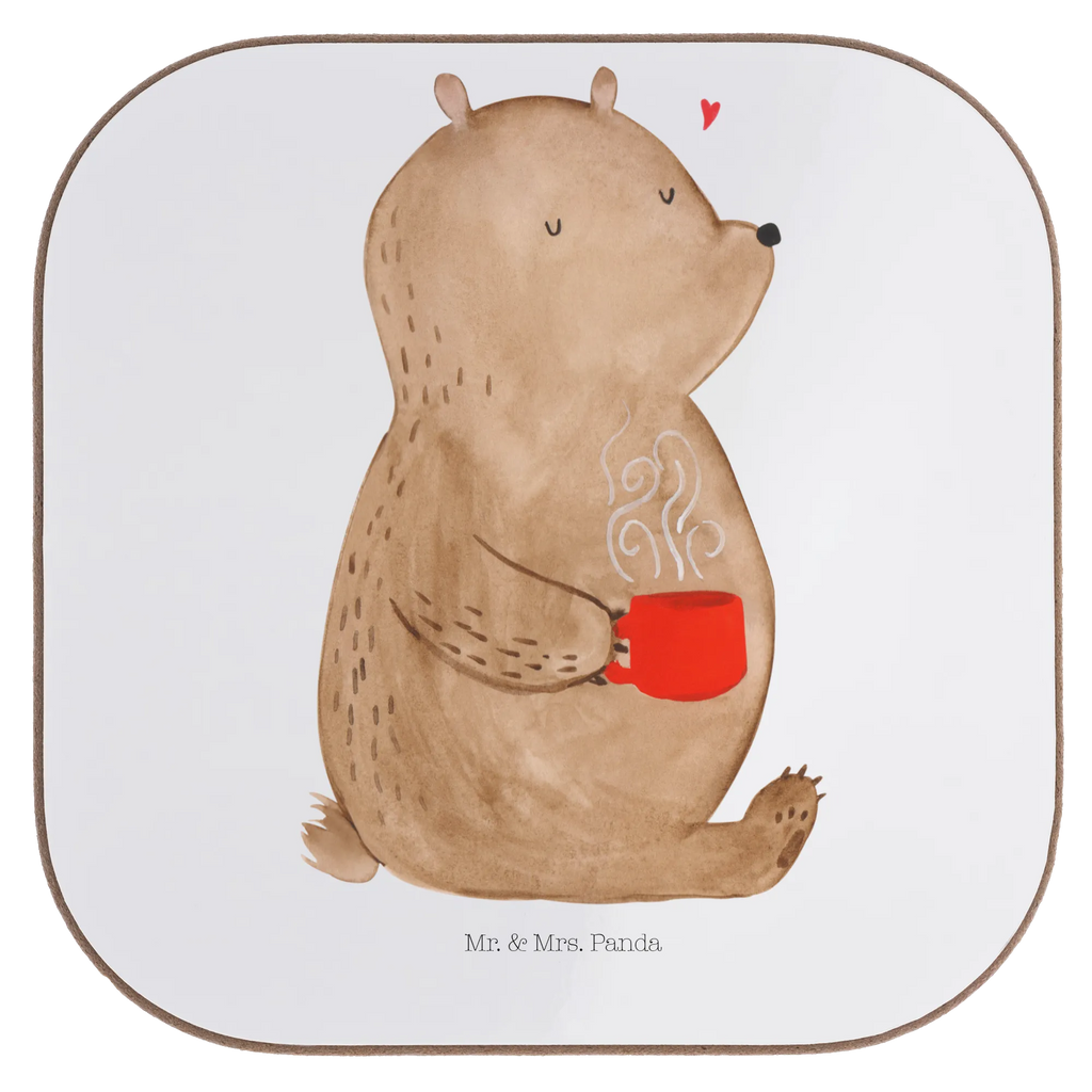 Quadratische Untersetzer Bär Kaffee Holzuntersetzer, Bierdeckel, Untersetzer, Untersetzer Design, Untersetzer Gläser, Untersetzer Holz, Glasuntersetzer, Korkuntersetzer, Tassen Untersetzer, Untersetzer aus Holz, Getränkeuntersetzer, Untersetzer für Gläser, Bär, Teddy, Teddybär, Coffee, Welt erobern, Kaffee, Welt retten, guten Morgen, Motivation, Morgenroutine, Bären