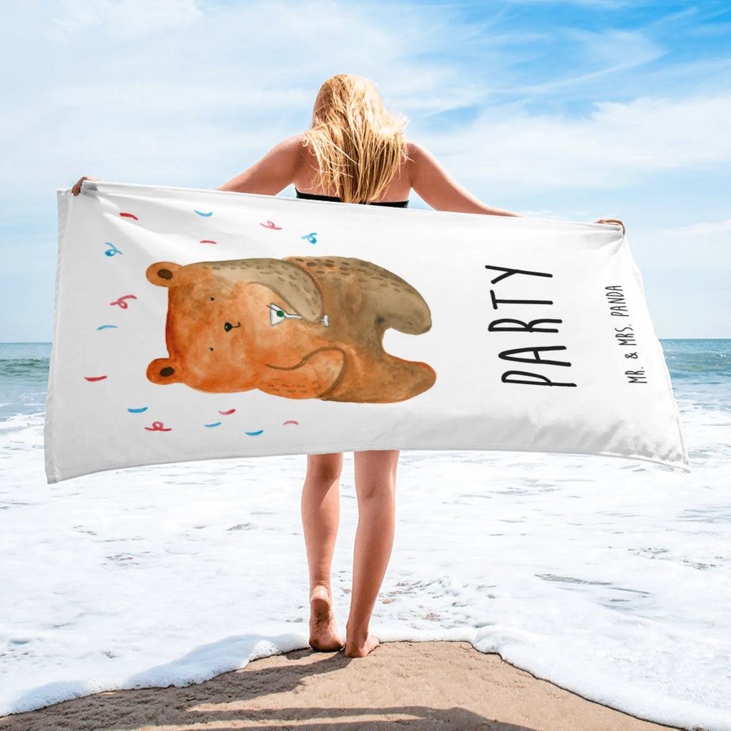 XL bath towel bear party extra large swim towel, XL bath towel, luxury bath sheet, large beach towel, spa towel, oversized towel, bear, teddy, teddy bear, cuddly toy, Funny, Celebrate, Birthday, Partying, Birthday present, Bring a present, Present, Good mood, Party