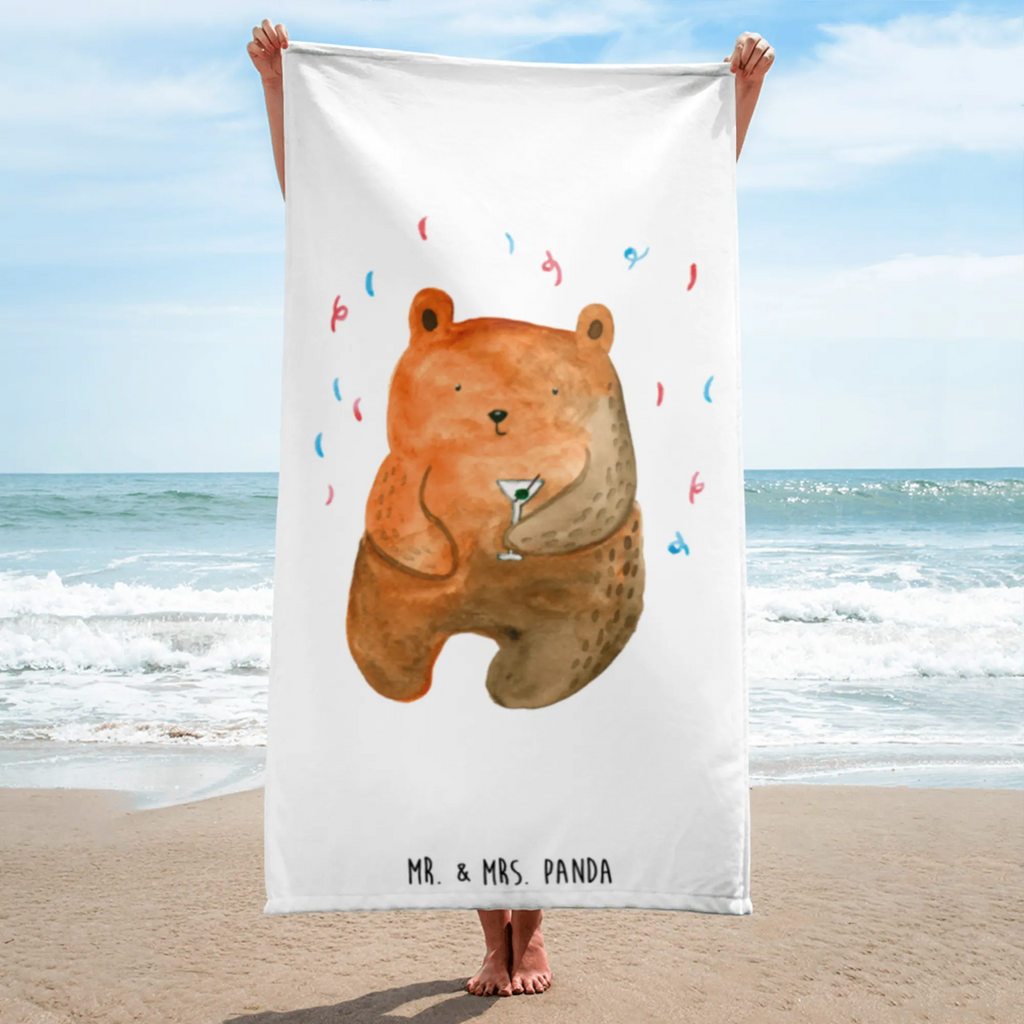 XL bath towel bear party extra large swim towel, XL bath towel, luxury bath sheet, large beach towel, spa towel, oversized towel, bear, teddy, teddy bear, cuddly toy, Funny, Celebrate, Birthday, Partying, Birthday present, Bring a present, Present, Good mood, Party