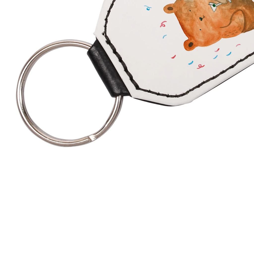 Rectangular key ring bear party lucky charm, keychain, bag pendant, key ring, pendant, bear, teddy, teddy bear, cuddly toy, Good mood, Funny, Celebrate, Partying, Birthday present, Party, Bring a present, Birthday, Present