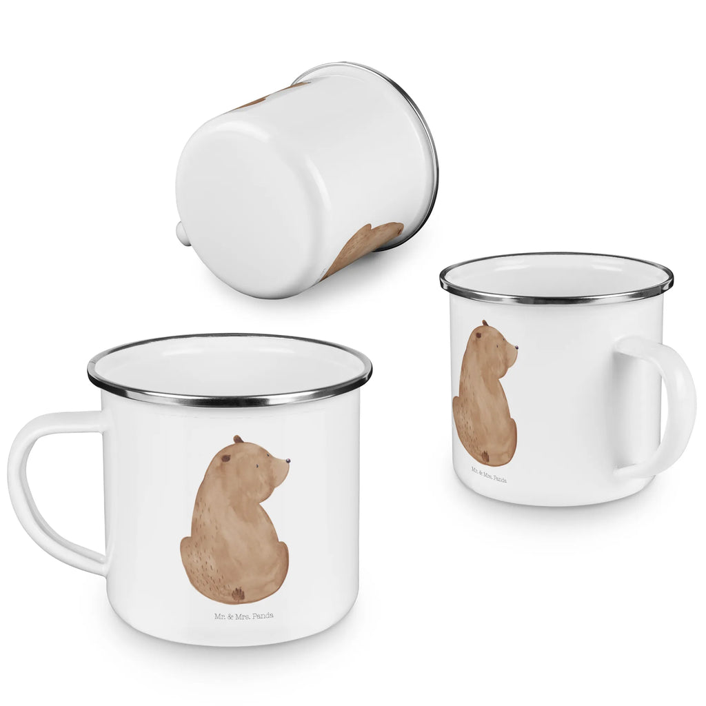 Enamel camping mug bear shoulder look lightweight camping mug, enamel drinking mug, enamel camping cup, backpacking mug, tin coffee cup, camp coffee mug, camper mug, metal cup, metal camping mug, adventure mug, bushcraft mug, steel mug for camping, campfire mug, travel mug, stainless steel drinking cup, camping metal cup, outdoor cup, camping mug, hiking mug, enamel mug, bear, teddy, teddy bear, cuddly toy, world view, motivation, self-esteem, bear love, wisdom, bears