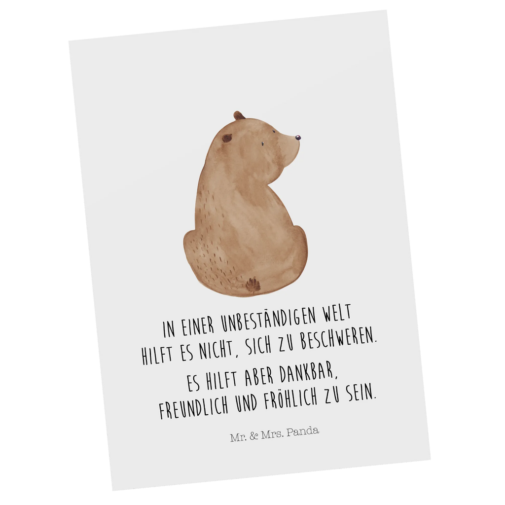 Postcard bear shoulder look card, letter, gift card, Postcard, gift, postcards, paper, invitation card, invitation, bear, teddy, teddy bear, cuddly toy, motivation, world view, bears, bear love, self-esteem, wisdom