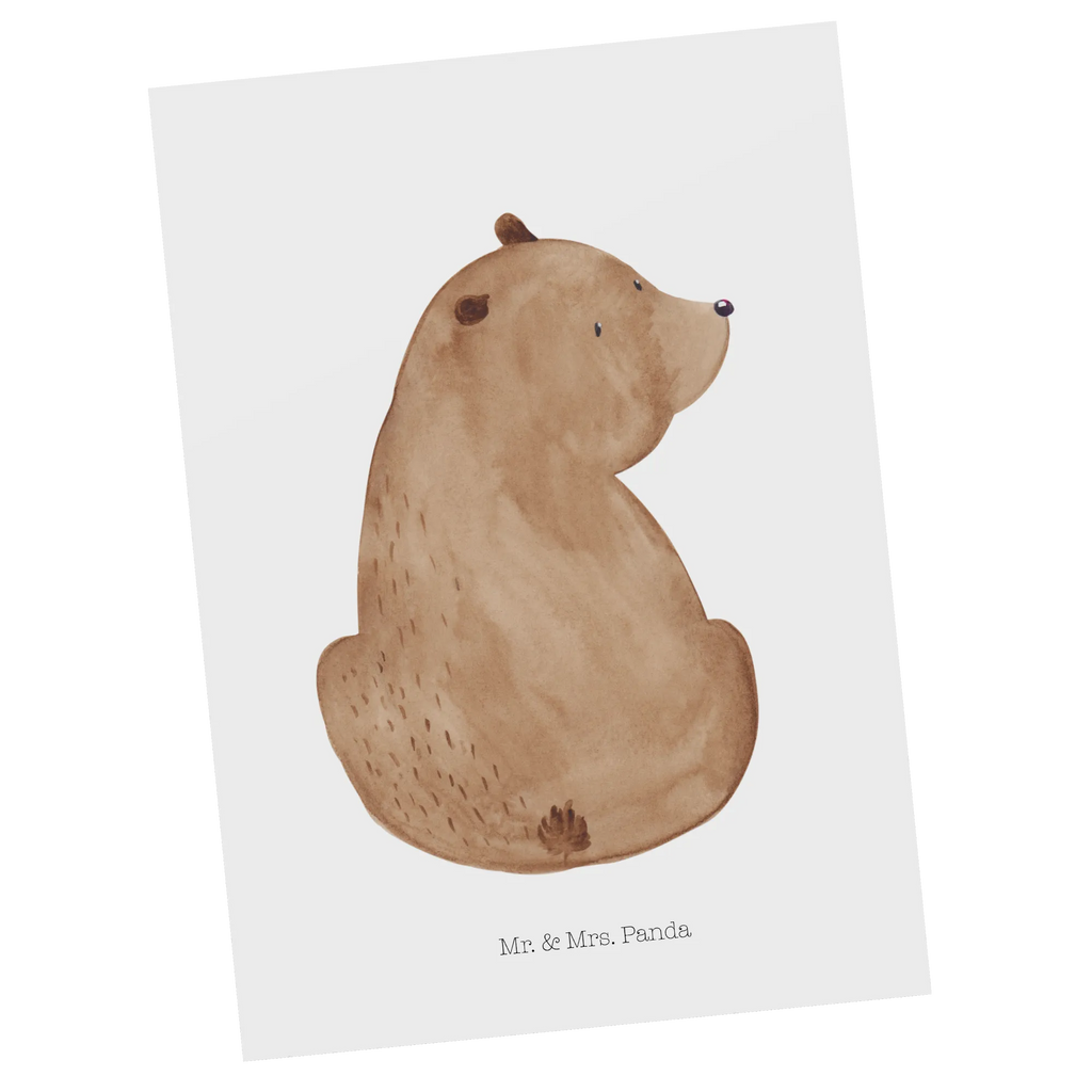 Postcard bear shoulder look card, letter, gift card, Postcard, gift, postcards, paper, invitation card, invitation, bear, teddy, teddy bear, cuddly toy, motivation, world view, bears, bear love, self-esteem, wisdom