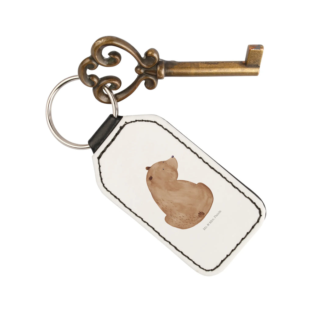 Prostokątny brelok niedźwiedź spojrzenie przez ramię Niedźwiedź, Miś, Pluszowy miś