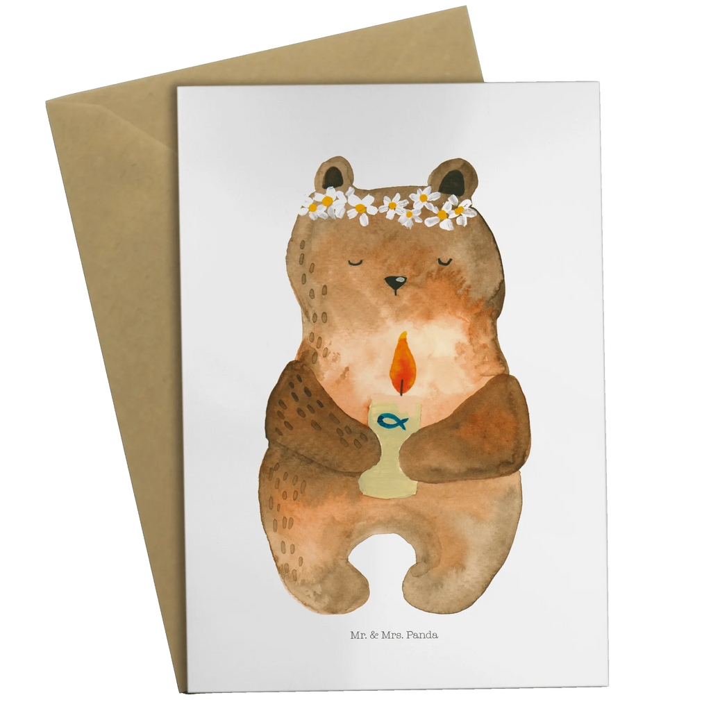 Greetings card bear communion genesungskarte, valentinstagskarte, jubiläumskarte, dankeskarten, Motivkarte, kommunionskarte, hochzeitskarten, Beileidskarte, weihnachtskarten, firmungskarte, Grußkarten, vatertagskarte, babykarte, glückwunschkarten, osterkarte, spruchkarte, Glückwunschkarte, neujahrskarte, abiturkarte, osterkarten, Klappkarte, Grußkarte, einladungskarten, Teddy, Bär, Teddybär, Kommunion, Taufkerze, Katholisch, Gottes Segen