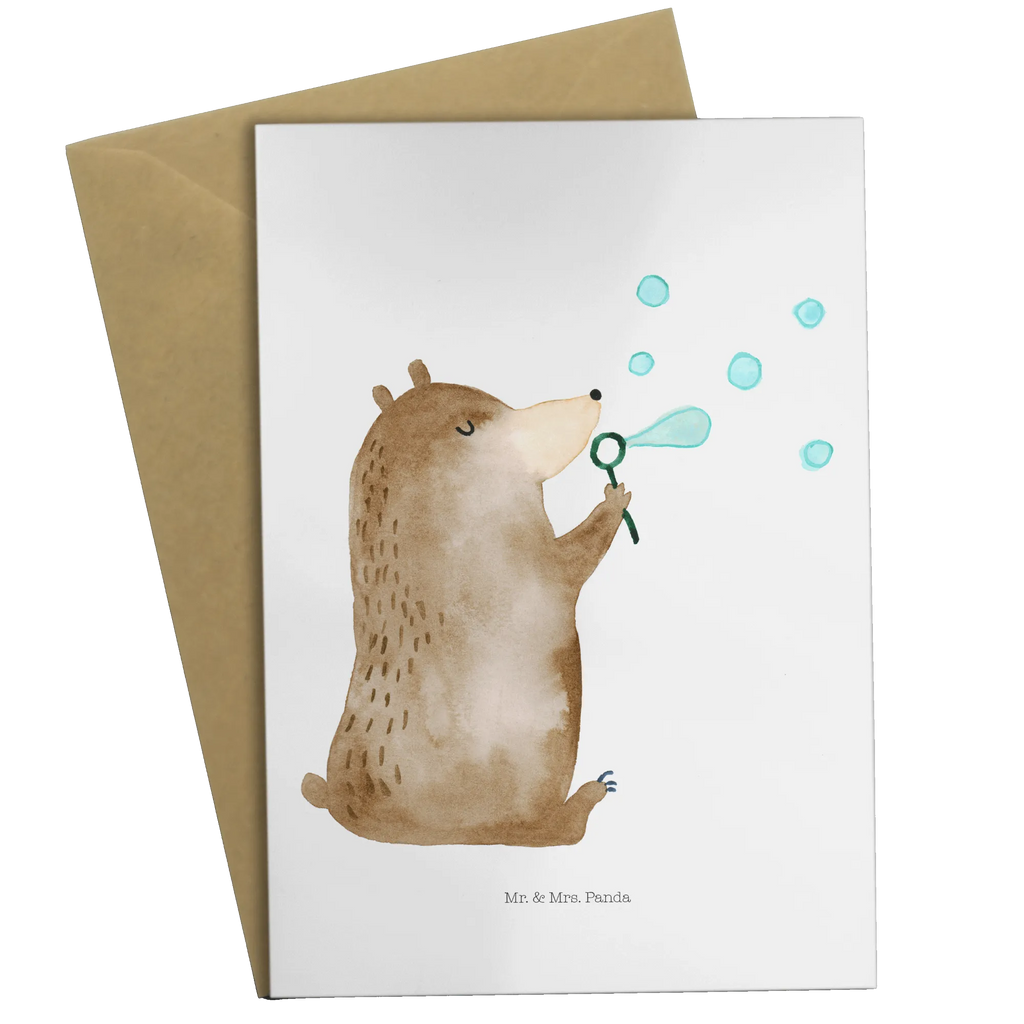 Greetings card bear soap bubbles Einladungskarte, Hochzeitskarte, Klappkarte, Ansichtskarten, Karte, Geburtstagskarte, Glückwunschkarte, Grußkarte, Bär, Teddy, Teddybär, Seifenblasen Bär Lustig Sein Glücklich Traurig Happy
