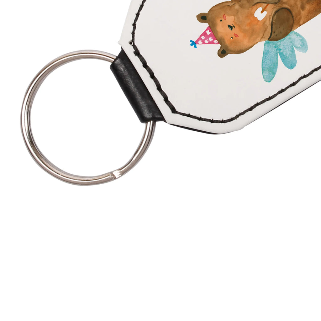 Rectangular key ring bear tooth fairy lucky charm, pendant, keychain, key ring, bag pendant, bear, teddy, teddy bear, cuddly toy, milk tooth, first tooth, Tooth fairy, fairy