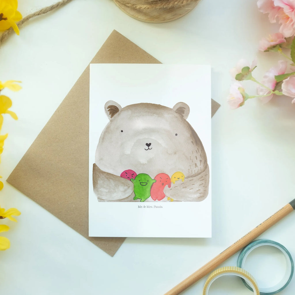 Greetings card bear Feeling Grußkarte, Hochzeitskarte, Klappkarte, Karte, Einladungskarte, Ansichtskarten, Glückwunschkarte, Geburtstagskarte, Bär, Teddy, Teddybär, Durchgedreht, Wahnsinn, Verrückt