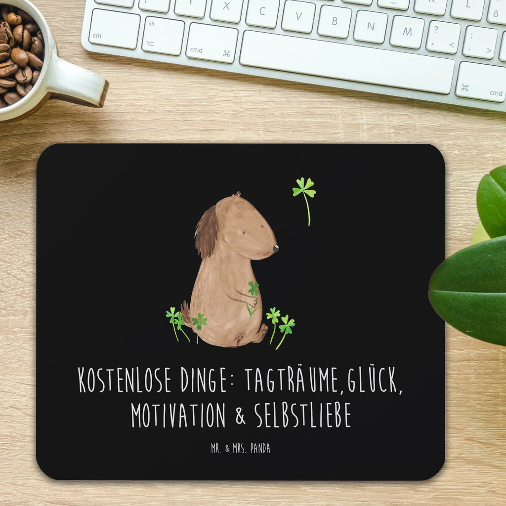 Mouse mat Dog shamrock Mousepad, Mauspad, Mauspad Büro, Mausunterlage, Büroausstattung, PC Zubehör, Arbeitszimmer, Einzigartiges Mauspad, Computer zubehör, Designer Mauspad, Hund, Hundemotiv, Haustier, Hunderasse, Tierliebhaber, Hundebesitzer, Sprüche, Neuanfang, Achtsamkeit, Selbstliebe, Glück, Tagträume, Motivation, Geschenk, Kleeblatt, Glücksbringer