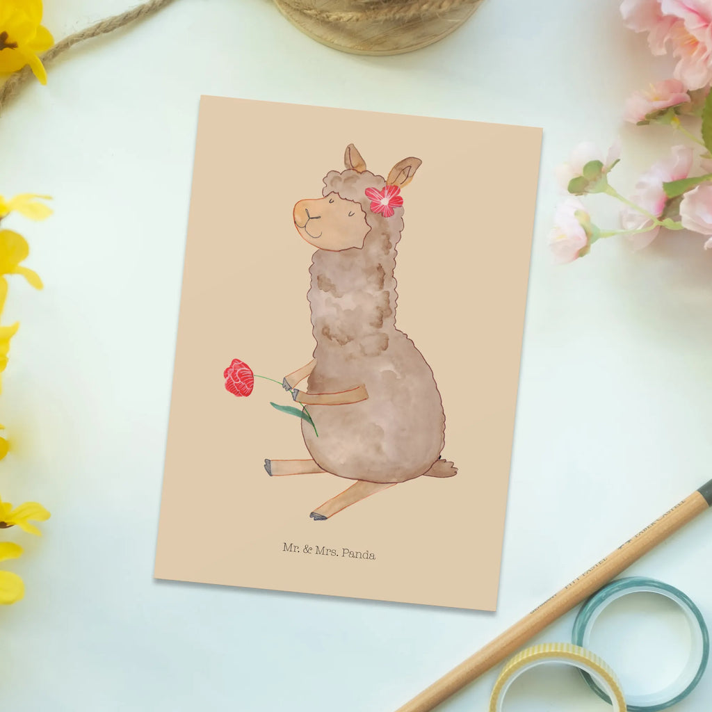 Postkarte Alpaka Blume Designkarte, bildkarte, Grußkarte, Postkarte, Fotokarte, einzelkarte, spruchkarte, Postkarten, Ansichtskarten, Kunstkarten, Motivkarte, Ansichtskarte, kunstkarte, Lama, Alpaka, Alpaka Geschenk, Alpaka Spruch, Alpaka Witz, Alpaka Dekoration, Blume, Lamas, Alpaka Dekor, Alpaka Zitat, Motiv Alpaka