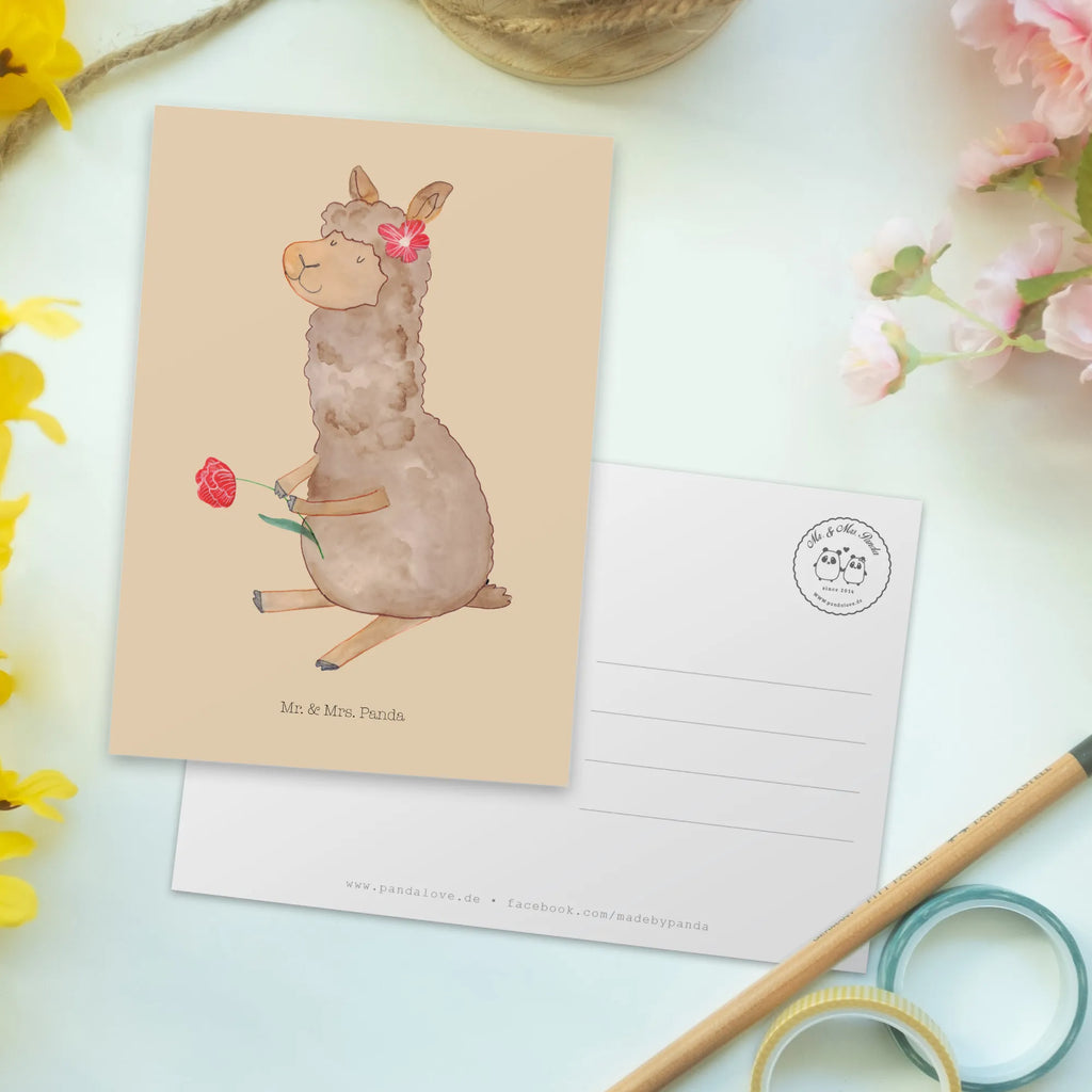 Postkarte Alpaka Blume Designkarte, bildkarte, Grußkarte, Postkarte, Fotokarte, einzelkarte, spruchkarte, Postkarten, Ansichtskarten, Kunstkarten, Motivkarte, Ansichtskarte, kunstkarte, Lama, Alpaka, Alpaka Geschenk, Alpaka Spruch, Alpaka Witz, Alpaka Dekoration, Blume, Lamas, Alpaka Dekor, Alpaka Zitat, Motiv Alpaka