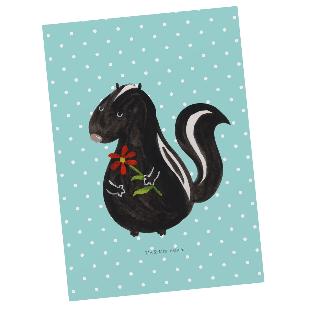 Pocztówka skunks kwiat Fotokarte, Ansichtskarten, Postkarte, bildkarte, Postkarten, Kunstkarten, Designkarte, spruchkarte, einzelkarte, Ansichtskarte, kunstkarte, Motivkarte, Grußkarte, Stinktier, Skunk, Dreams, Stinki, Tagträumer, Stinker, Wildtier, Verträumt, Raubtier, Träume