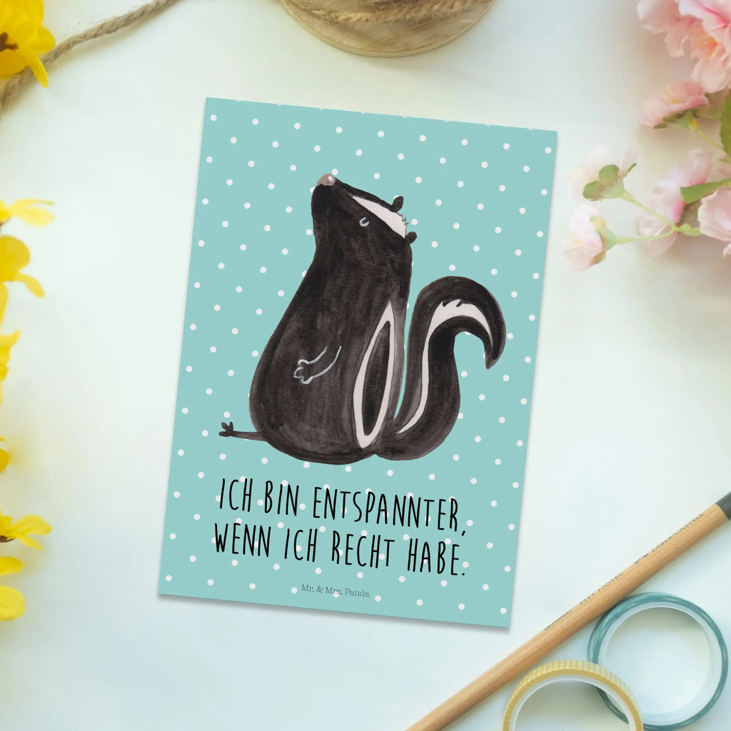 Postcard skunk Sit Karte, Geburtstagskarte, Dankeskarte, Ansichtskarten, Grußkarte, Einladungskarten Geburtstag, Einladung Geburtstag, Ansichtskarte, Einladung, Geschenkkarte, Postkarte, Einladungskarte, Stinktier, Skunk, Stinker, Besserwisser, Wildtier, Stinki, Raubtier, Recht, Spruch, Büro