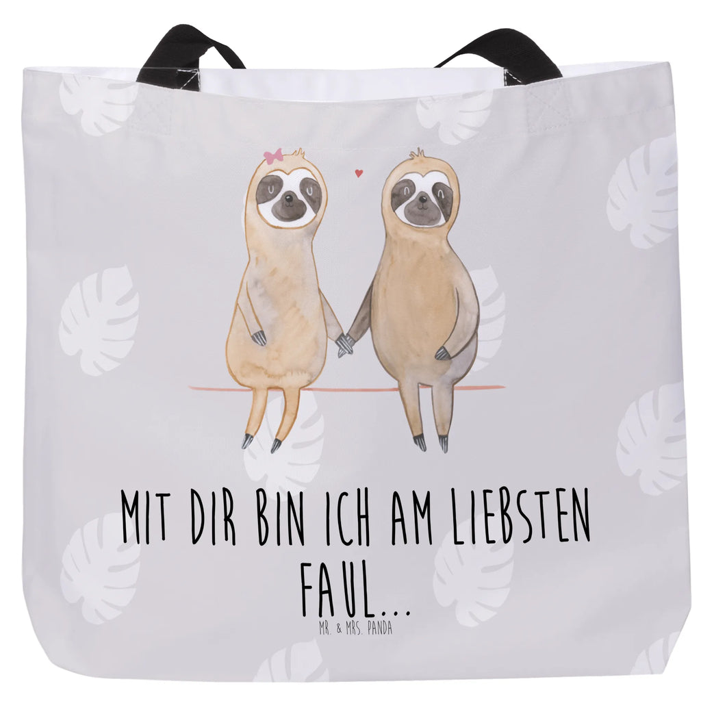 Shopper sloth pair Schultasche, Strandtasche, Shopper, Alltagstasche, Einkaufstasche, Beutel, Freizeittasche, Einkaufsbeutel, Tasche, Schulbeutel, Tragebeutel, Faultier, Faultier Geschenk, Faultier Deko, Pärchen, Langsamkeit, Liebespaar, gemeinsam, verliebt, verlobt, Liebe, faul, Faultiere, Faultierliebe, Faultierpärchen, Lieblingstier, Beziehung, relaxen