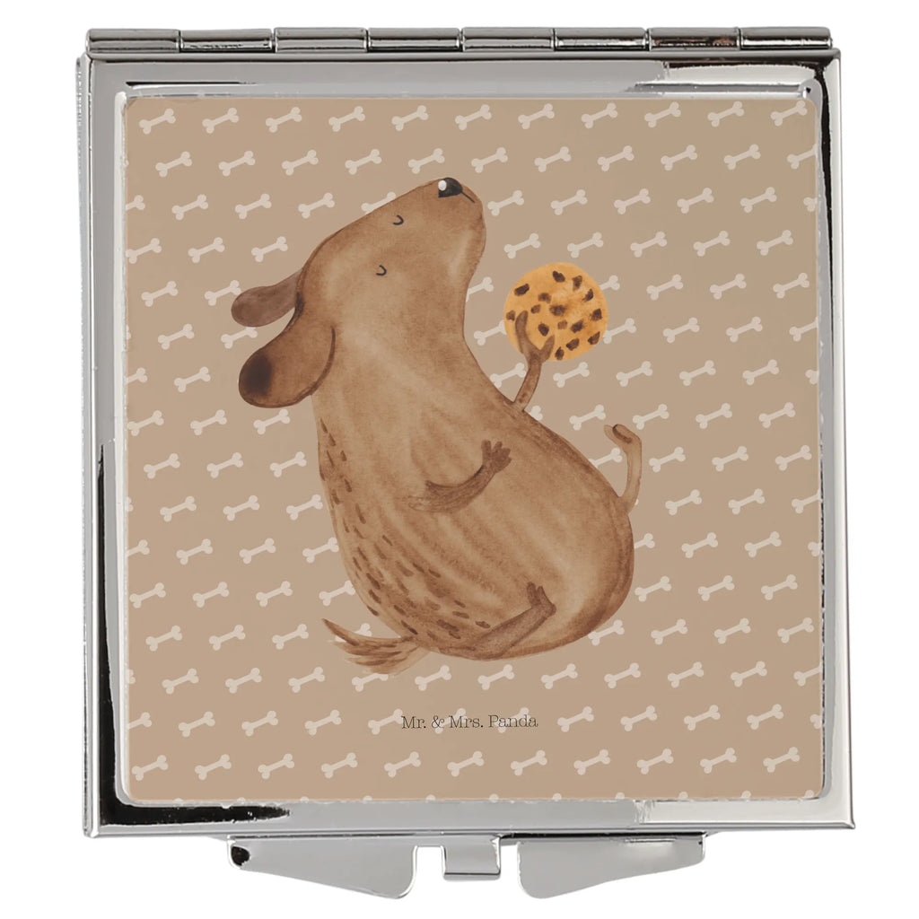 Kwadratowe lusterko do torebki pies ciastko Pies, motyw psa, zwierzę domowe, rasa psa, miłośnik zwierząt, właściciel psa, powiedzenia