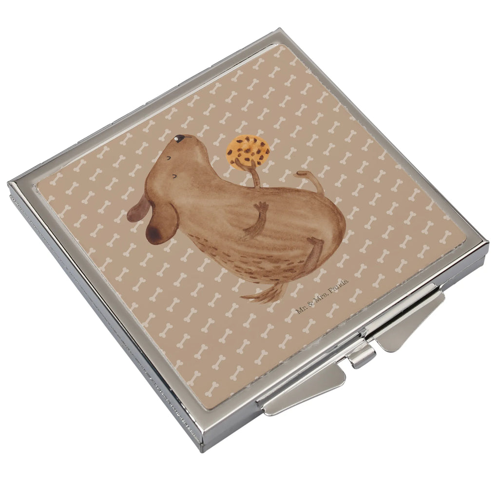 Kwadratowe lusterko do torebki pies ciastko Pies, motyw psa, zwierzę domowe, rasa psa, miłośnik zwierząt, właściciel psa, powiedzenia