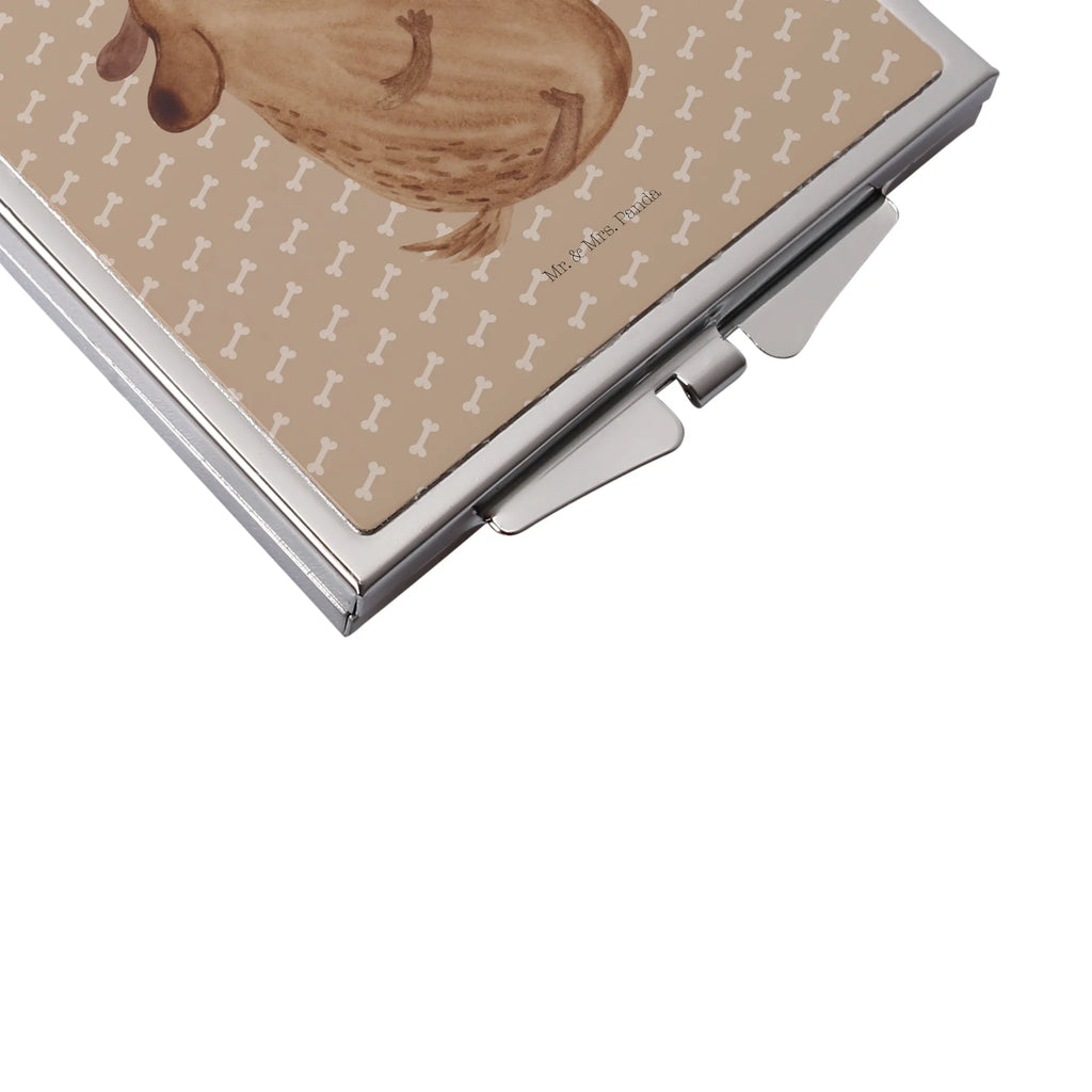 Kwadratowe lusterko do torebki pies ciastko Pies, motyw psa, zwierzę domowe, rasa psa, miłośnik zwierząt, właściciel psa, powiedzenia