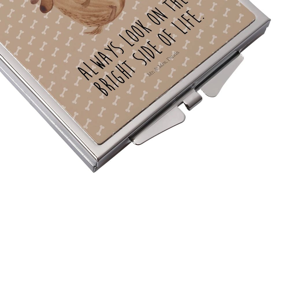 Kwadratowe lusterko do torebki pies ciastko Pies, motyw psa, zwierzę domowe, rasa psa, miłośnik zwierząt, właściciel psa, powiedzenia