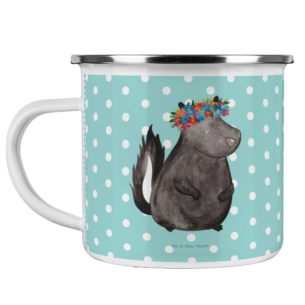 Enamel camping mug skunk Girl metallbecher, wandertasse, Metalltasse, Teebecher, emaillebecher, Becher, Emailletasse, Tasse, Campingbecher, Blechtasse, Pott, Tasse Emaille, wanderbecher, Reisebecher, blechbecher, Emaille Tasse, reisetasse, Emaille Becher, Kaffeebecher, Campingtasse, Kaffeetasse, Teetasse, becher emaille, Trinkbecher, Stinktier, Skunk, Wildtier, Yoga, Raubtier, Stinker, Namaste, Stinki