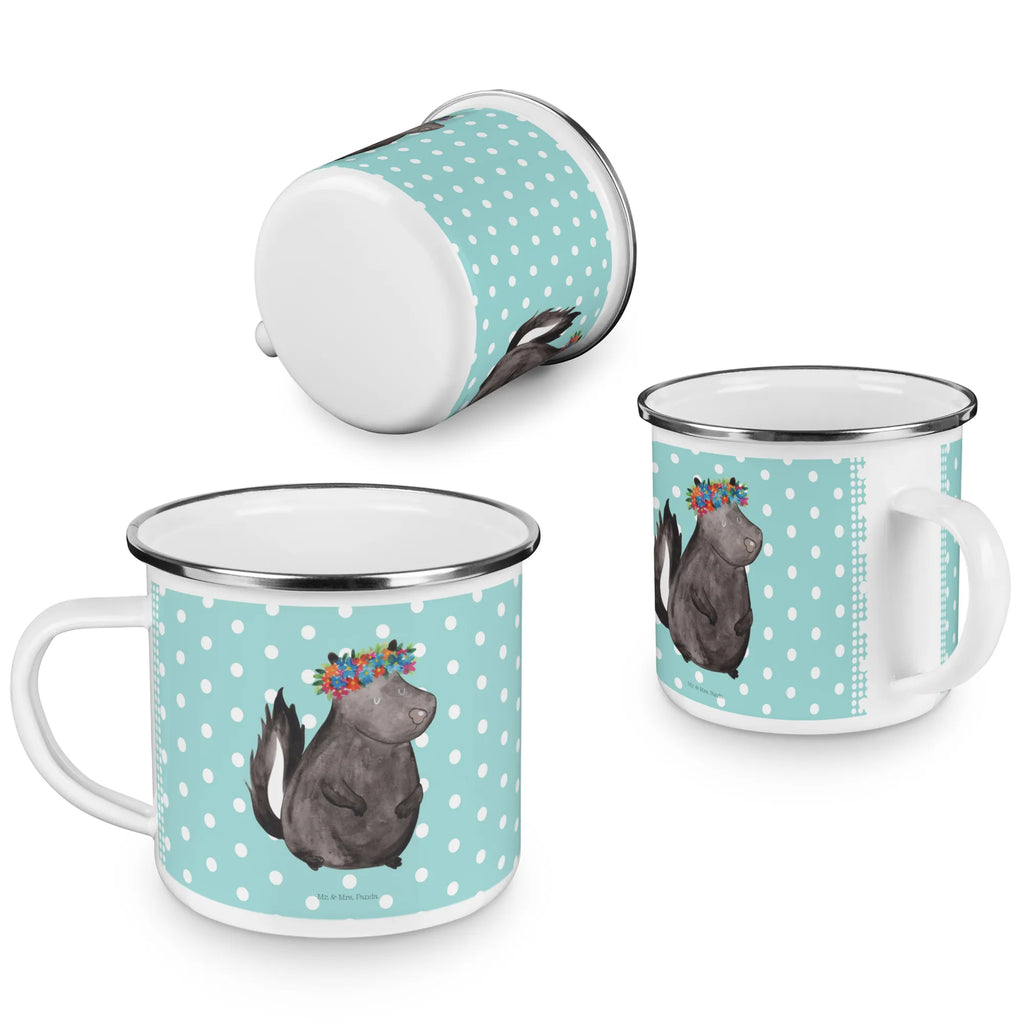 Enamel camping mug skunk Girl metallbecher, wandertasse, Metalltasse, Teebecher, emaillebecher, Becher, Emailletasse, Tasse, Campingbecher, Blechtasse, Pott, Tasse Emaille, wanderbecher, Reisebecher, blechbecher, Emaille Tasse, reisetasse, Emaille Becher, Kaffeebecher, Campingtasse, Kaffeetasse, Teetasse, becher emaille, Trinkbecher, Stinktier, Skunk, Wildtier, Yoga, Raubtier, Stinker, Namaste, Stinki