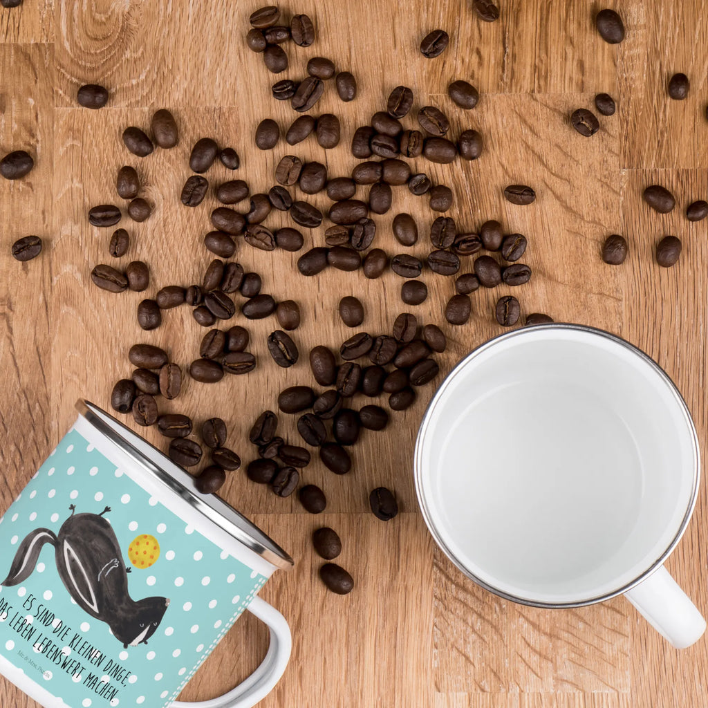 Camping Emaille Tasse Stinktier Ball metallbecher, Teetasse, wandertasse, Tasse, Tasse Emaille, Blechtasse, Kaffeebecher, Becher, emaillebecher, Metalltasse, becher emaille, Trinkbecher, blechbecher, Emailletasse, Teebecher, Pott, reisetasse, Kaffeetasse, Reisebecher, Emaille Tasse, wanderbecher, Campingbecher, Emaille Becher, Campingtasse, Stinktier, Skunk, Wildtier, Stinker, Weisheit, Verspielt, Stinki, Raubtier