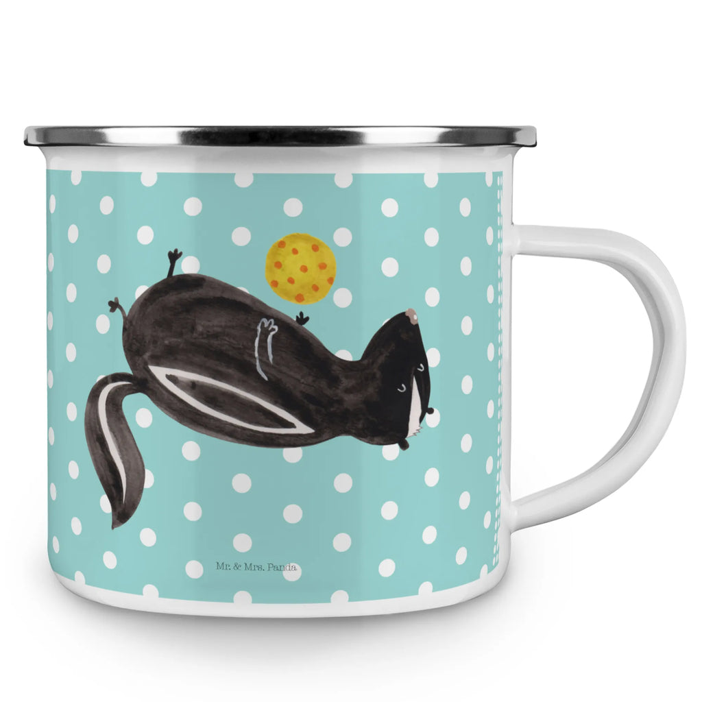 Camping Emaille Tasse Stinktier Ball metallbecher, Teetasse, wandertasse, Tasse, Tasse Emaille, Blechtasse, Kaffeebecher, Becher, emaillebecher, Metalltasse, becher emaille, Trinkbecher, blechbecher, Emailletasse, Teebecher, Pott, reisetasse, Kaffeetasse, Reisebecher, Emaille Tasse, wanderbecher, Campingbecher, Emaille Becher, Campingtasse, Stinktier, Skunk, Wildtier, Stinker, Weisheit, Verspielt, Stinki, Raubtier