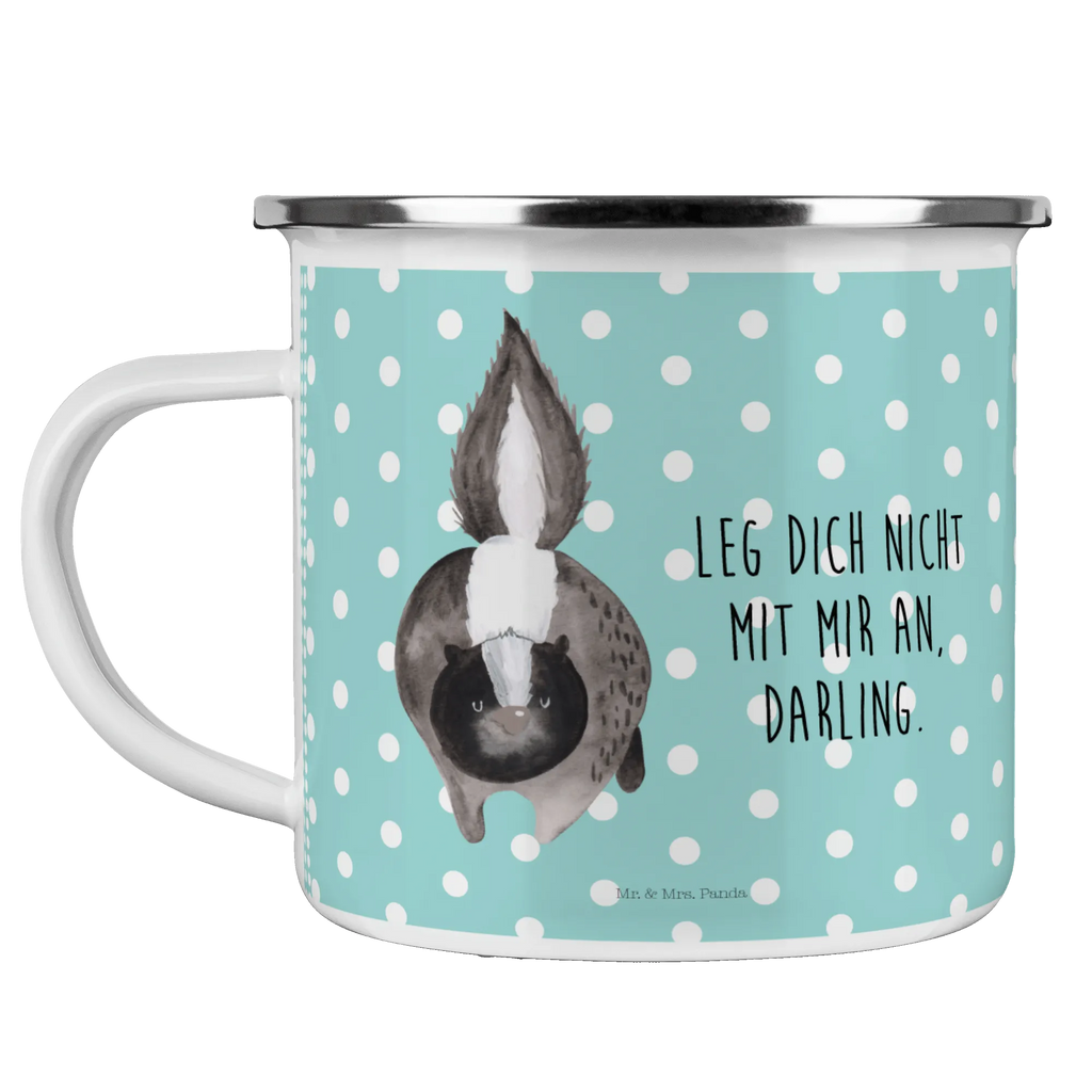 Enamel camping mug skunk attack Metalltasse, Emailletasse, Campingbecher, Trinkbecher, Teebecher, Emaille Tasse, Teetasse, reisetasse, Campingtasse, Tasse Emaille, wanderbecher, Emaille Becher, Kaffeebecher, Tasse, Pott, wandertasse, Becher, metallbecher, Blechtasse, becher emaille, emaillebecher, Reisebecher, blechbecher, Kaffeetasse, Stinktier, Skunk, Stinki, Drohung, Raubtier, Stinker, wütend, Wildtier
