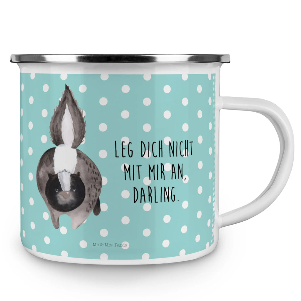 Enamel camping mug skunk attack Metalltasse, Emailletasse, Campingbecher, Trinkbecher, Teebecher, Emaille Tasse, Teetasse, reisetasse, Campingtasse, Tasse Emaille, wanderbecher, Emaille Becher, Kaffeebecher, Tasse, Pott, wandertasse, Becher, metallbecher, Blechtasse, becher emaille, emaillebecher, Reisebecher, blechbecher, Kaffeetasse, Stinktier, Skunk, Stinki, Drohung, Raubtier, Stinker, wütend, Wildtier