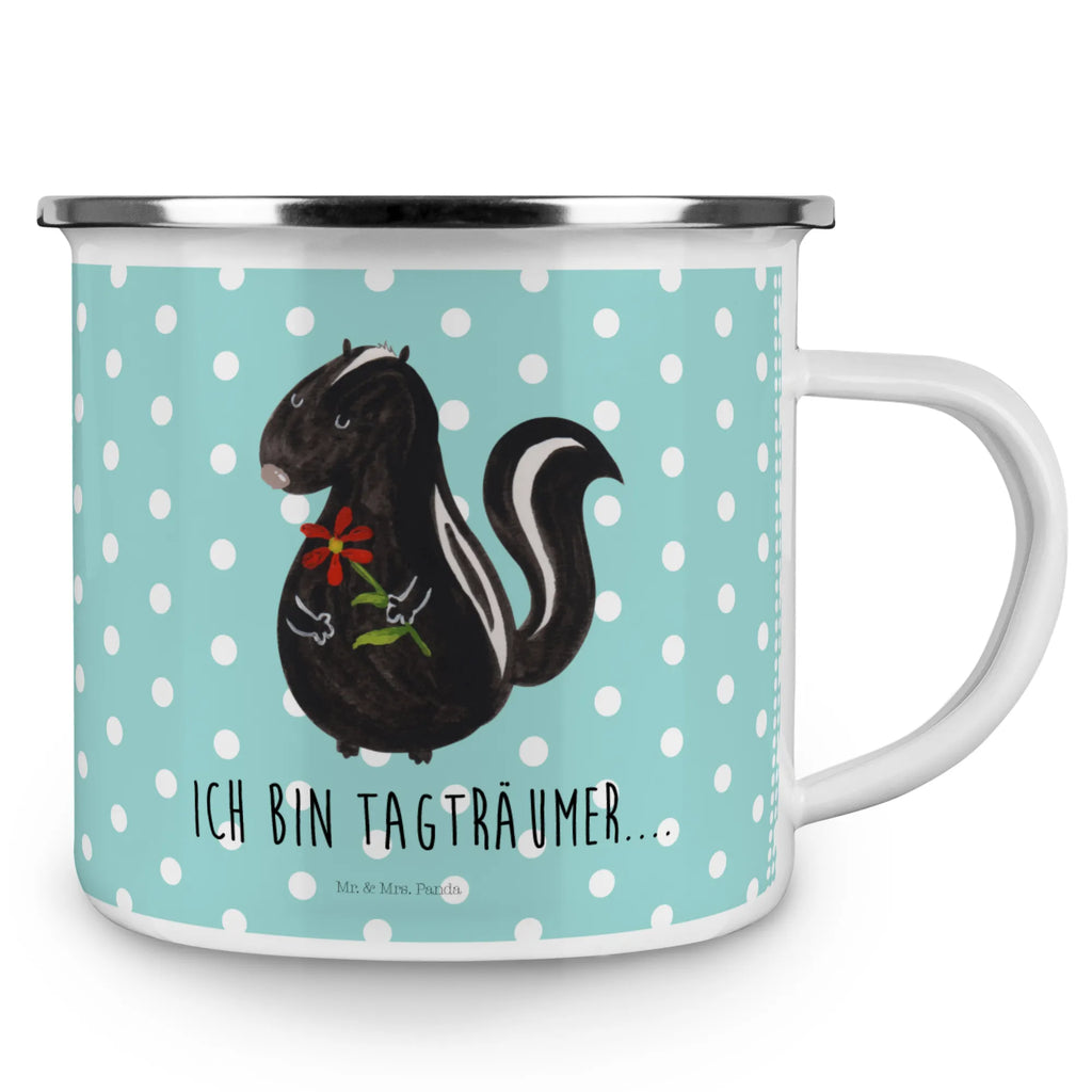 Kempingowy kubek emaliowany skunks kwiat wandertasse, Trinkbecher, Pott, Blechtasse, Kaffeebecher, Emaille Tasse, metallbecher, reisetasse, wanderbecher, Teetasse, Tasse, Campingbecher, becher emaille, Emaille Becher, Metalltasse, blechbecher, Emailletasse, emaillebecher, Teebecher, Reisebecher, Tasse Emaille, Campingtasse, Kaffeetasse, Becher, Stinktier, Skunk, Stinki, Stinker, Wildtier, Raubtier, Tagträumer, Träume, Dreams, Verträumt