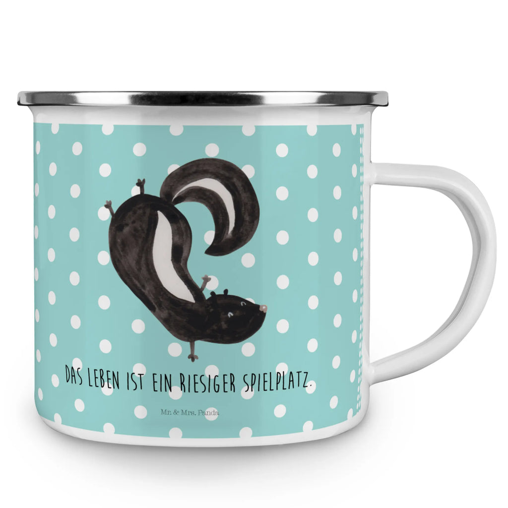 Enamel camping mug skunk handstand adventure mug, travel mug, metal camping mug, camp coffee mug, metal cup, backpacking mug, tin coffee cup, enamel camping cup, camping metal cup, enamel mug, lightweight camping mug, campfire mug, bushcraft mug, stainless steel drinking cup, camper mug, steel mug for camping, enamel drinking mug, camping mug, hiking mug, outdoor cup, Skunk, playground, predator, playful, child, skunk, wild animal, stink