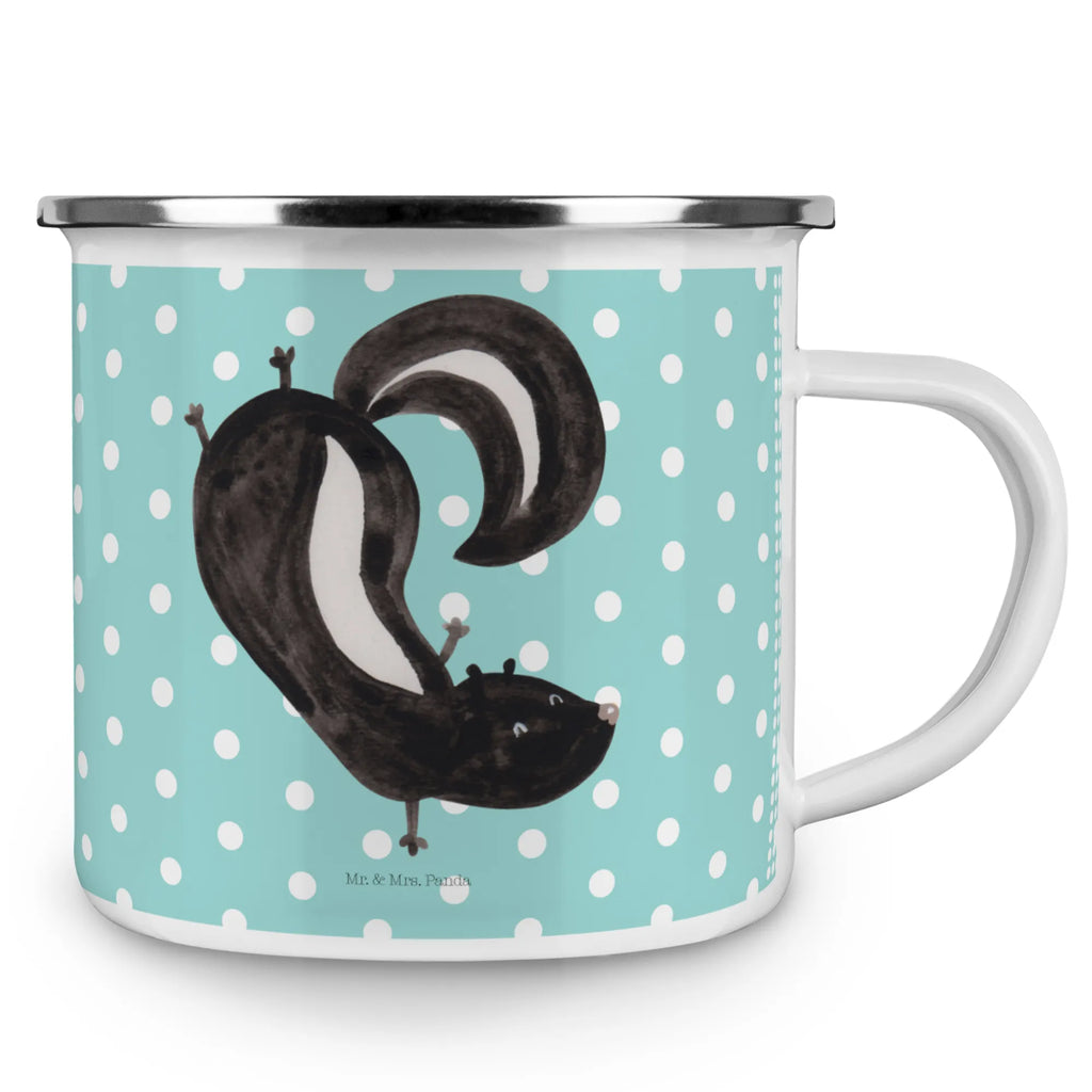 Enamel camping mug skunk handstand adventure mug, travel mug, metal camping mug, camp coffee mug, metal cup, backpacking mug, tin coffee cup, enamel camping cup, camping metal cup, enamel mug, lightweight camping mug, campfire mug, bushcraft mug, stainless steel drinking cup, camper mug, steel mug for camping, enamel drinking mug, camping mug, hiking mug, outdoor cup, Skunk, playground, predator, playful, child, skunk, wild animal, stink
