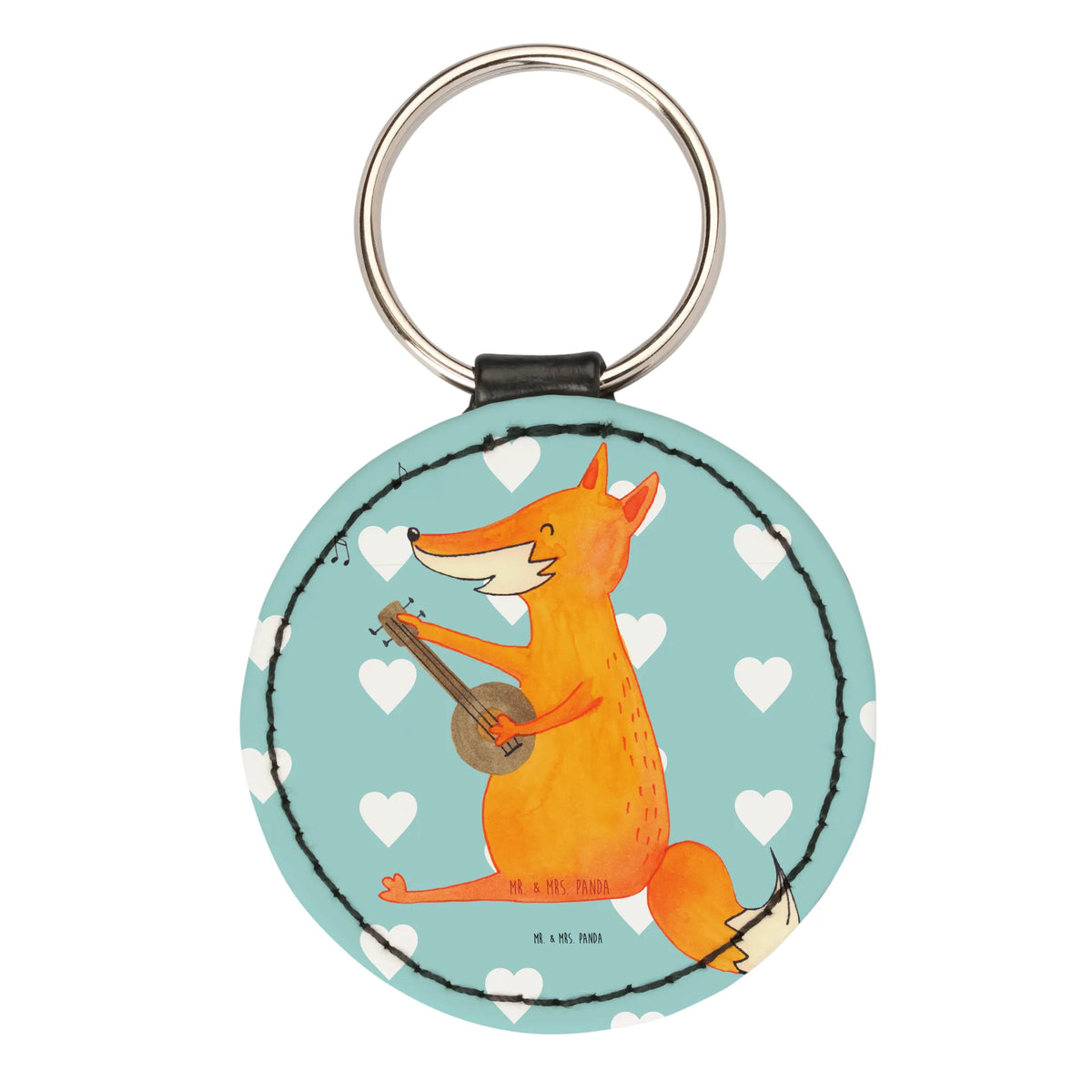 Round key ring Fox guitar key ring, bag pendant, lucky charm, keychain, pendant, fox, foxes, forest wildlife, clever as a fox, animal lover, singer, musician, Fox, guitar, music saying, gift musician