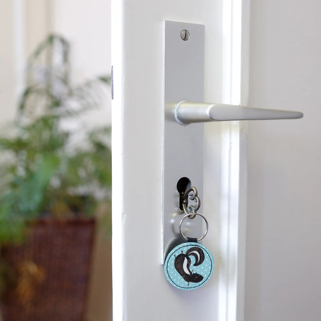 Okrągły brelok skunks stojka schlüsselbund anhänger, Schlüsselaccessoire, Taschenanhänger, Schlüsselanhänger, mini schlüsselanhänger, Stinktier, Skunk, Wildtier, Raubtier, Stinki, Stinker, Verpielt, Spielplatz, Kind