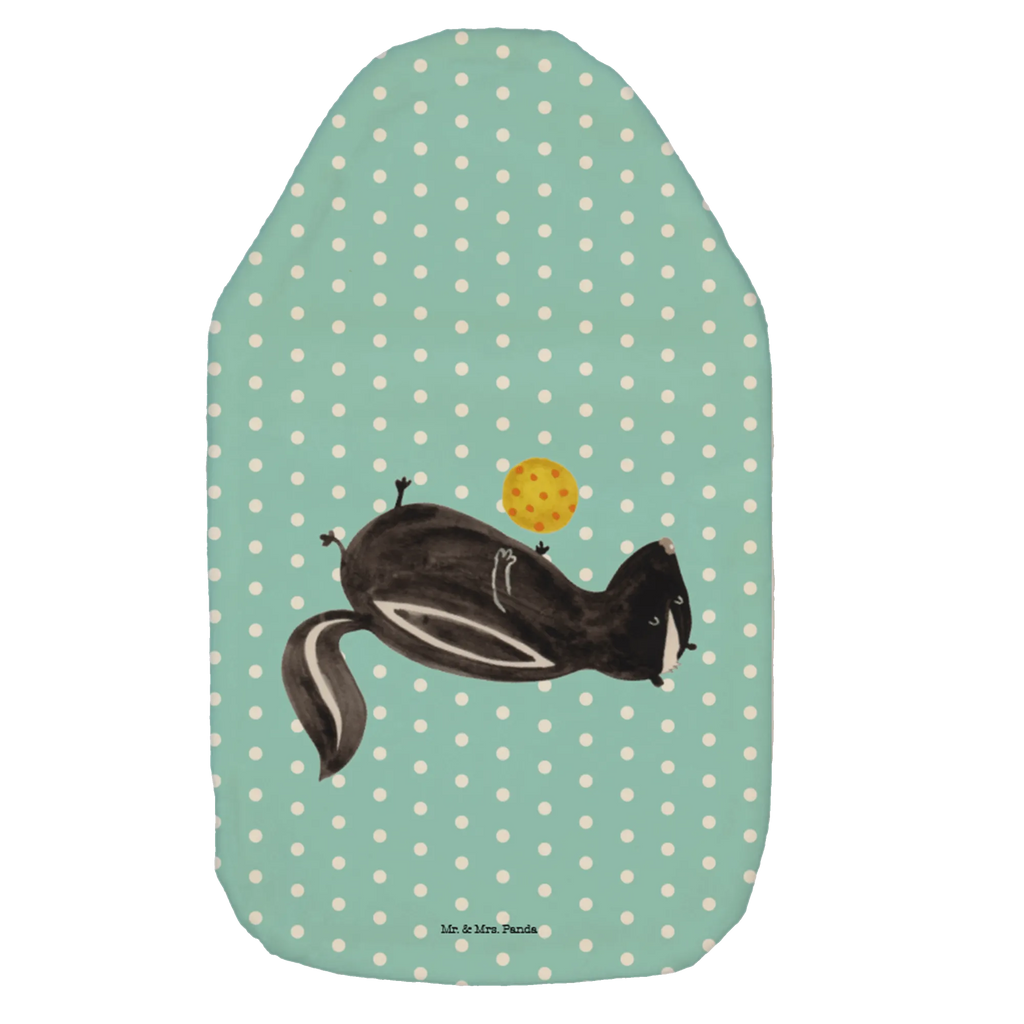 Wärmflasche Stinktier Ball Körnerkissen, Kleine Wärmflasche, Wärmekissen, Wärmflaschenbezug, Wärmflasche mit Bezug, Wärmflasche, Kinderwärmflasche, Bettflasche, Stinktier, Skunk, Stinker, Wildtier, Raubtier, verspielt, Stinki, Weisheit