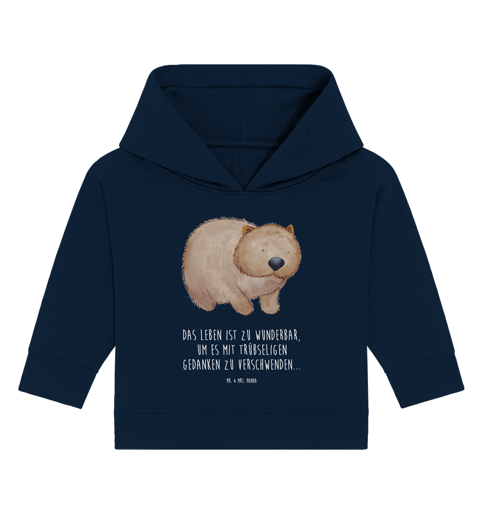 Organic Baby Hoodie Wombat Baby Kapuzenshirt, Baby Kapuzensweatshirt, Baby Hoodie, Baby Pullover, Tiermotive, Gute Laune, lustige Sprüche, Tiere, Wombat, Das Leben ist schön, Motivation, Spruch, Australien