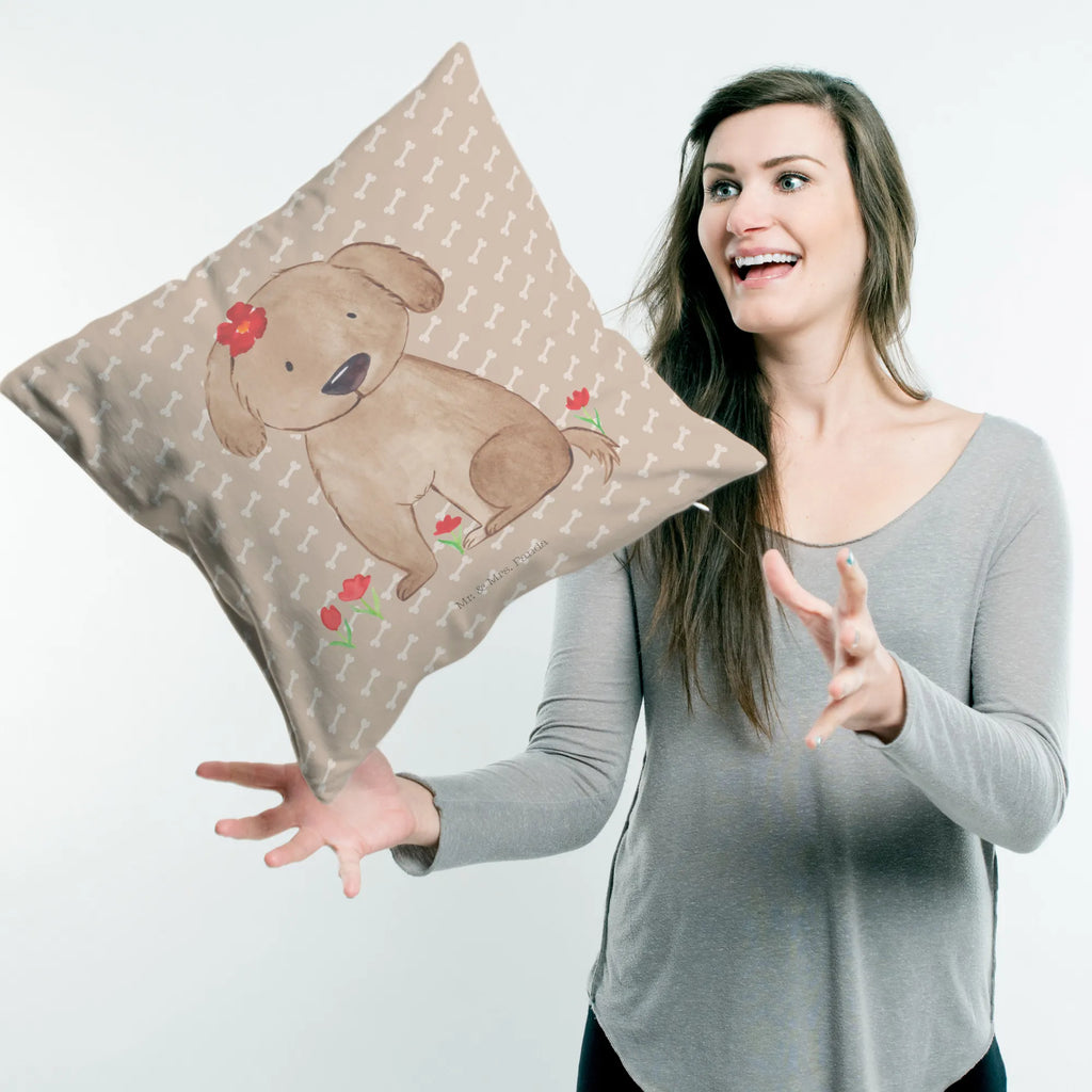 40x40 poduszka pies Dama Pies, motyw psa, zwierzę domowe, rasa psa, miłośnik zwierząt, właściciel psa, powiedzenia