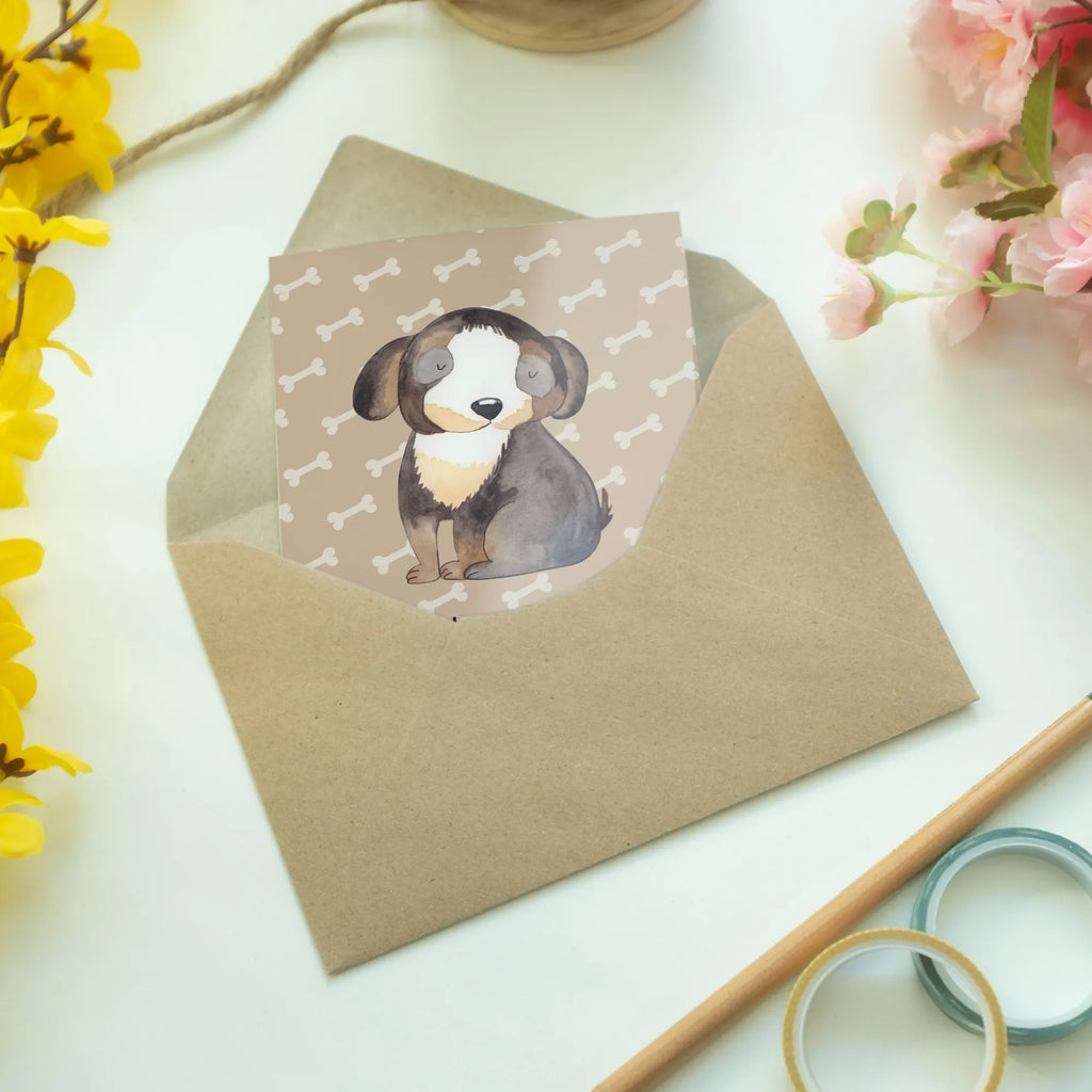 Greetings card Dog Relax Glückwunschkarte, Klappkarte, Ansichtskarten, Geburtstagskarte, Einladungskarte, Hochzeitskarte, Grußkarte, Karte, Hund, Hundemotiv, Haustier, Hunderasse, Tierliebhaber, Hundebesitzer, Sprüche, Liebe, schwarzer Hund, Hundeliebe, Hundeglück