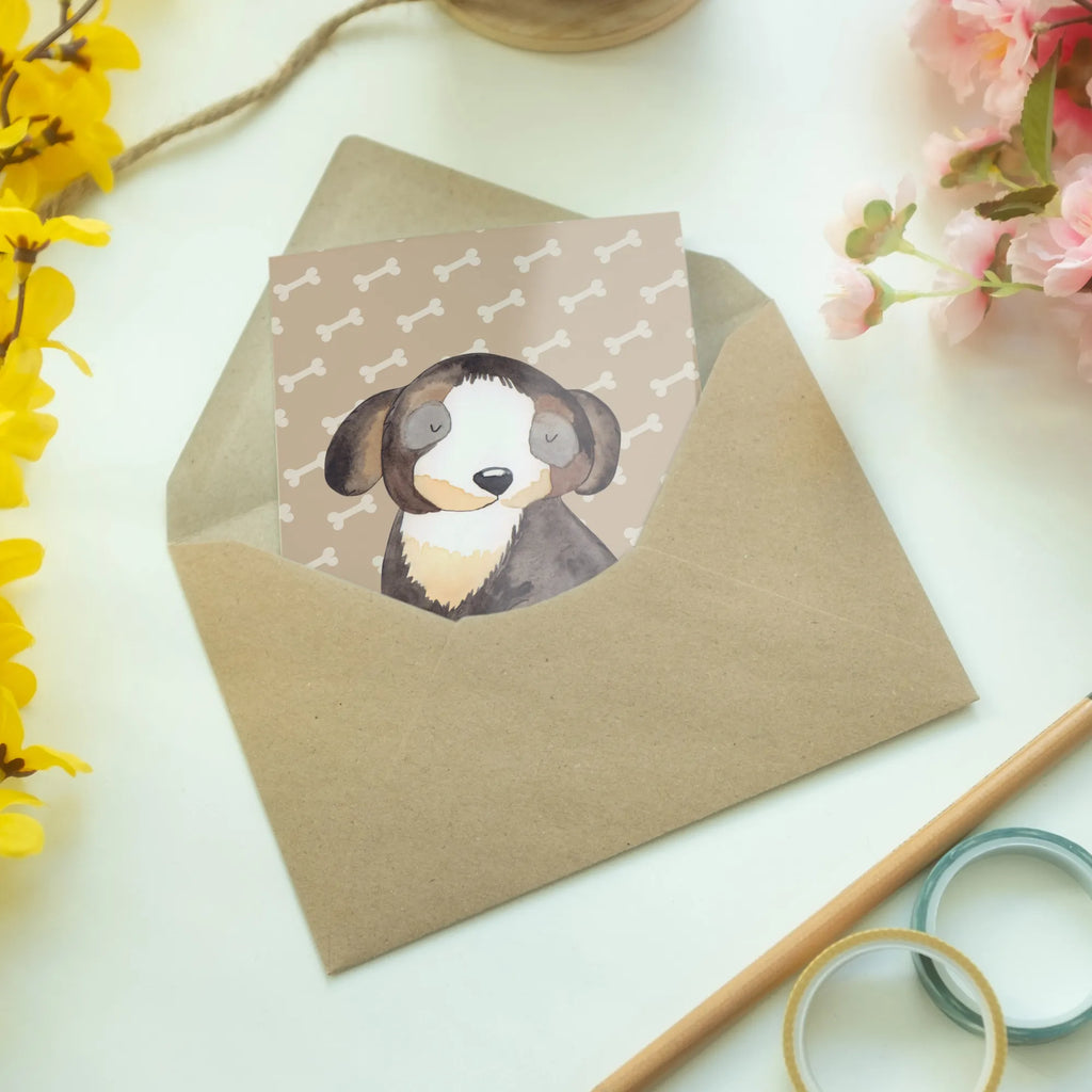 Greetings card Dog Relax Glückwunschkarte, Klappkarte, Ansichtskarten, Geburtstagskarte, Einladungskarte, Hochzeitskarte, Grußkarte, Karte, Hund, Hundemotiv, Haustier, Hunderasse, Tierliebhaber, Hundebesitzer, Sprüche, Liebe, schwarzer Hund, Hundeliebe, Hundeglück