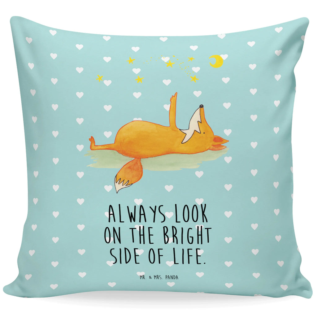 Cushion Fox Stars pad, pillow case, 40 x 40, fluffy, bed, 40x40, settee, couch, soft, Pillow, cushion, sofa, bedroom, pillows, fox, foxes, forest wildlife, clever as a fox, animal lover, Always Look on the Bright Side of Life, Saying positive, Fox, words of consolation, Romance, Saying beautiful