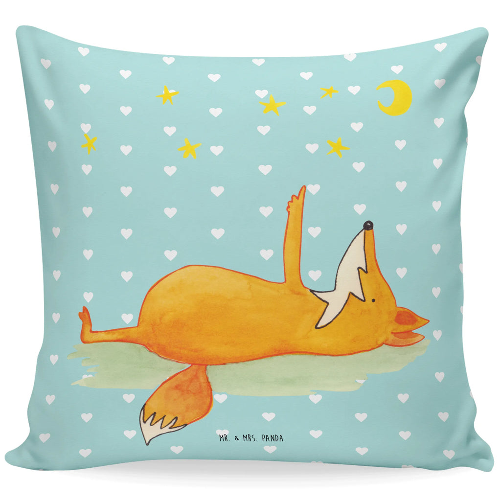 Cushion Fox Stars pad, pillow case, 40 x 40, fluffy, bed, 40x40, settee, couch, soft, Pillow, cushion, sofa, bedroom, pillows, fox, foxes, forest wildlife, clever as a fox, animal lover, Always Look on the Bright Side of Life, Saying positive, Fox, words of consolation, Romance, Saying beautiful