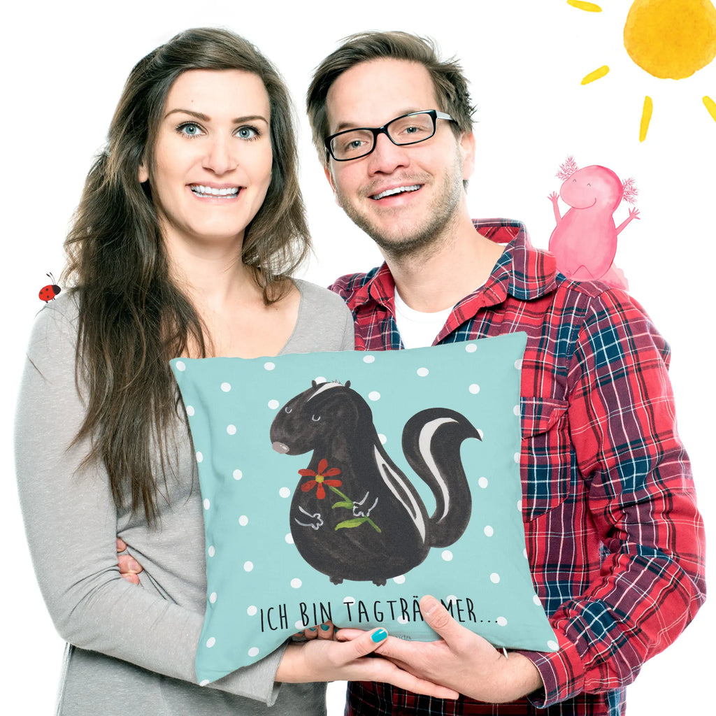 Cushion skunk flower settee, 40x40, fluffy, pad, cushion, sofa, couch, pillow case, pillows, 40 x 40, bed, soft, Pillow, bedroom, Skunk, dreams, stink, stinker, skunk, predator, daydreamer, wild animal, dreamy