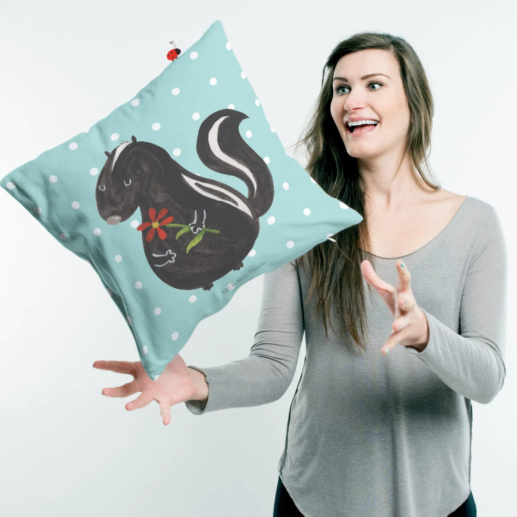 Cushion skunk flower settee, 40x40, fluffy, pad, cushion, sofa, couch, pillow case, pillows, 40 x 40, bed, soft, Pillow, bedroom, Skunk, dreams, stink, stinker, skunk, predator, daydreamer, wild animal, dreamy